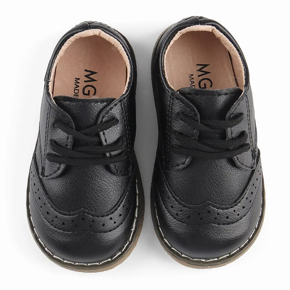 MASOCIO Boys Girls Lace Up Shoes Toddler Little Kids School Shoes Flat Dress Shoes (Toddler/Little Kid)