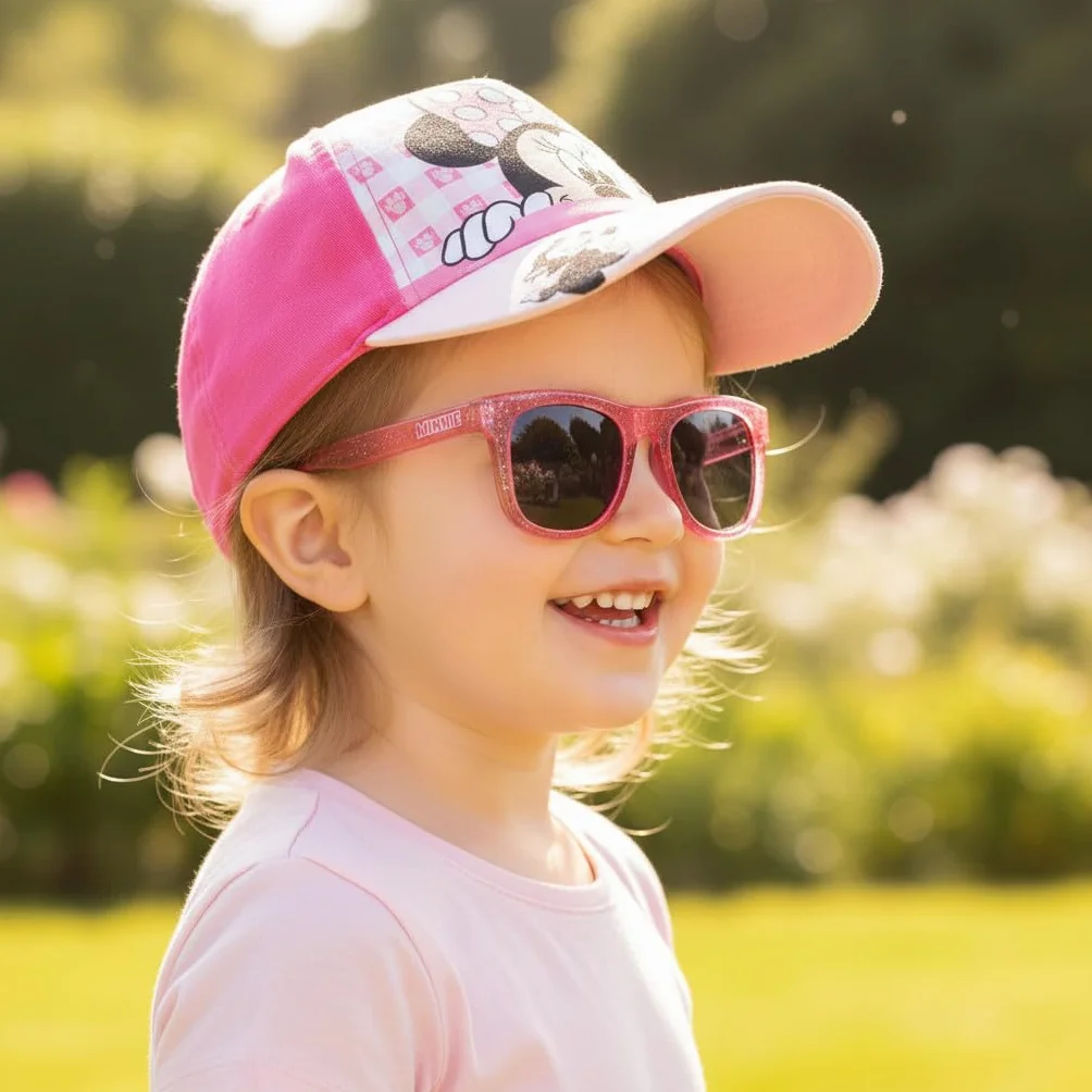 ILS I LOVE SHOPPING Set Cappello e Occhiali da Sole Bambino Kit Berretto Baseball Protezione UV Regolabile