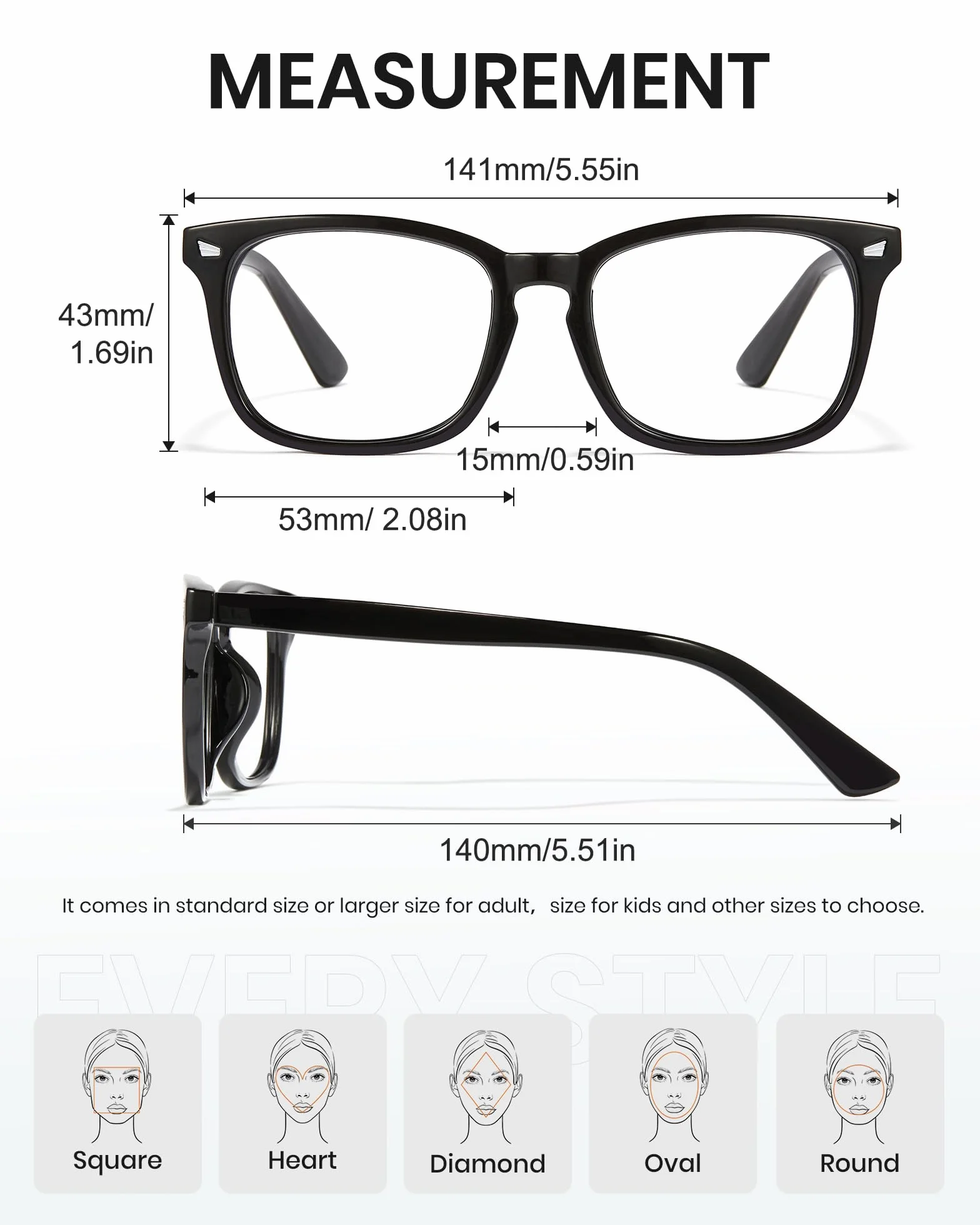 Cyxus Filtro luce blu occhiali senza montatura per gioco PC TV Tablet