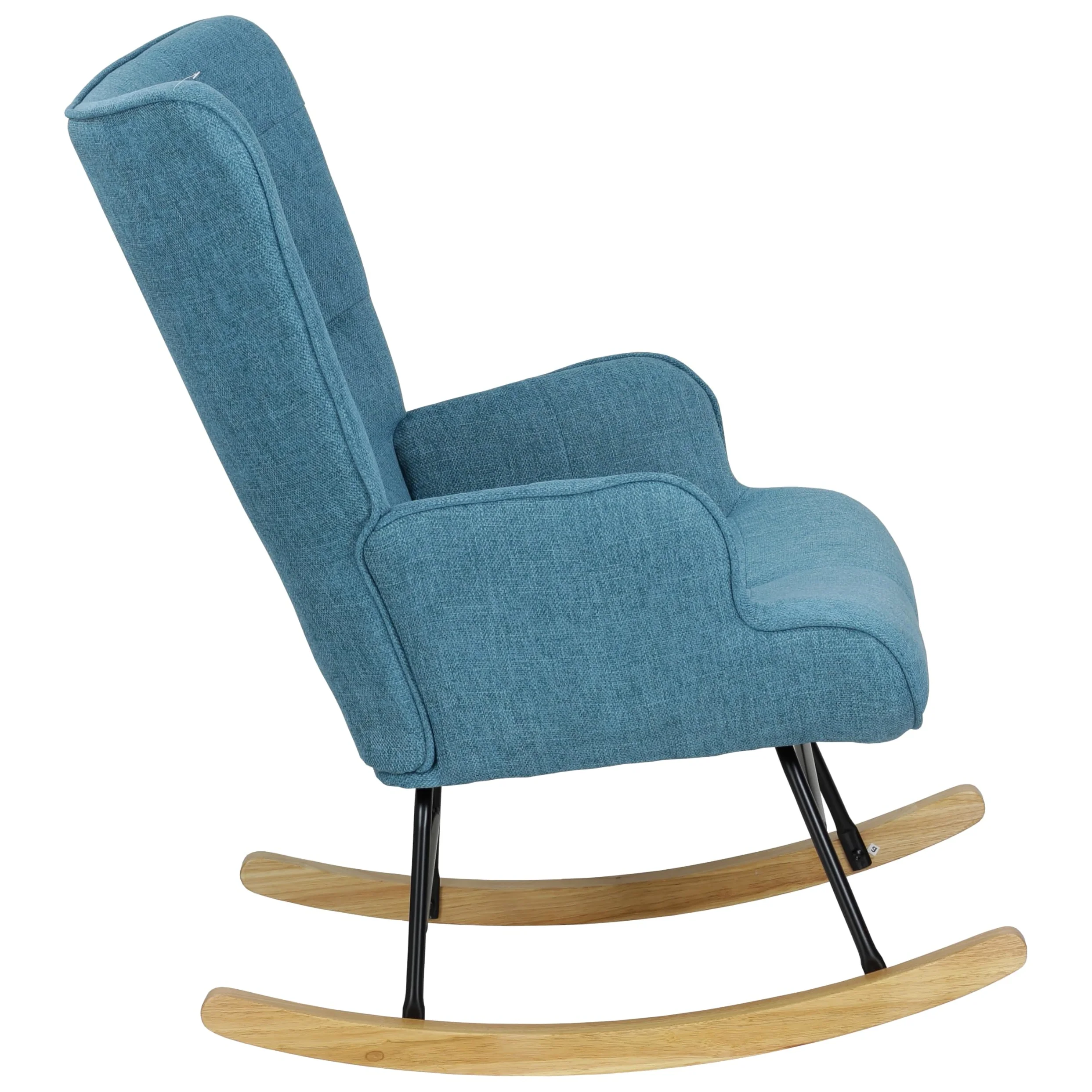 Totò Piccinni Poltrona Poltroncina a DONDOLO Multicolore Design Patchwork (Blu, Poltrona)