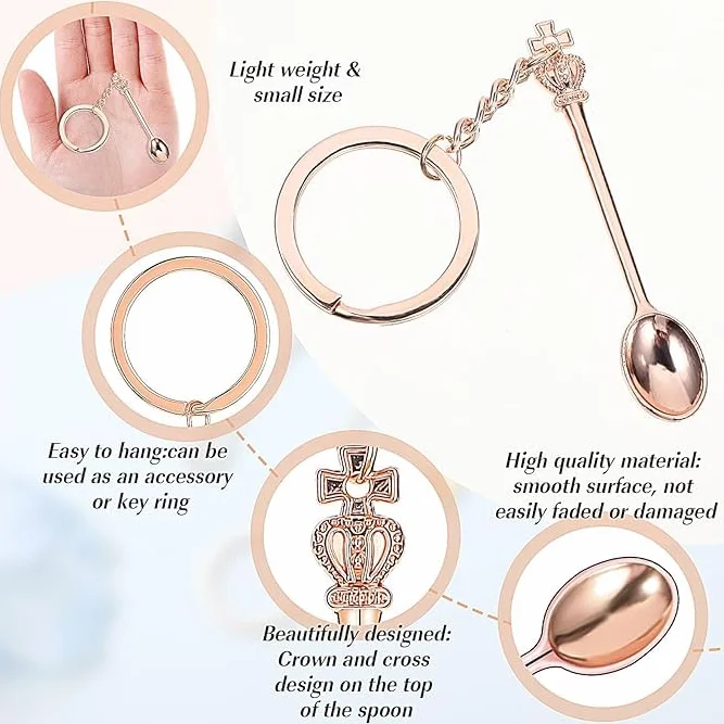 Porta Mini Cucchiaio da 4 Pezzi, Cucchiaio da Campionamento, Mini Cucchiaio a Spatola, Set di Mini Cucchiaini, Porta Cucchiaio a Corona, Spatola da Laboratorio Per Miscelare e Campionare