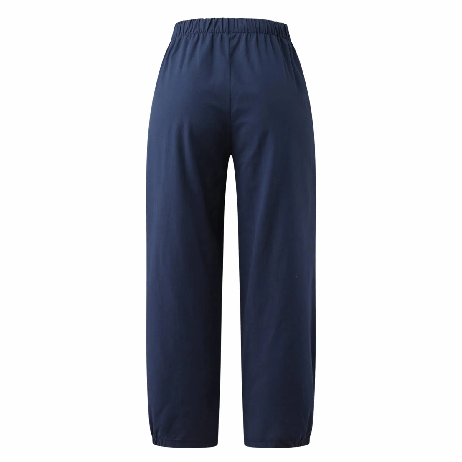 Pantaloni Pinocchietto Donna Estivi Pantaloni Lunghi Elastici in Lino di Cotone Tinta Unita Moda Donna Pantaloni da Spiaggia per Il Tempo Libero Pantaloni Corti Pantaloni 2024