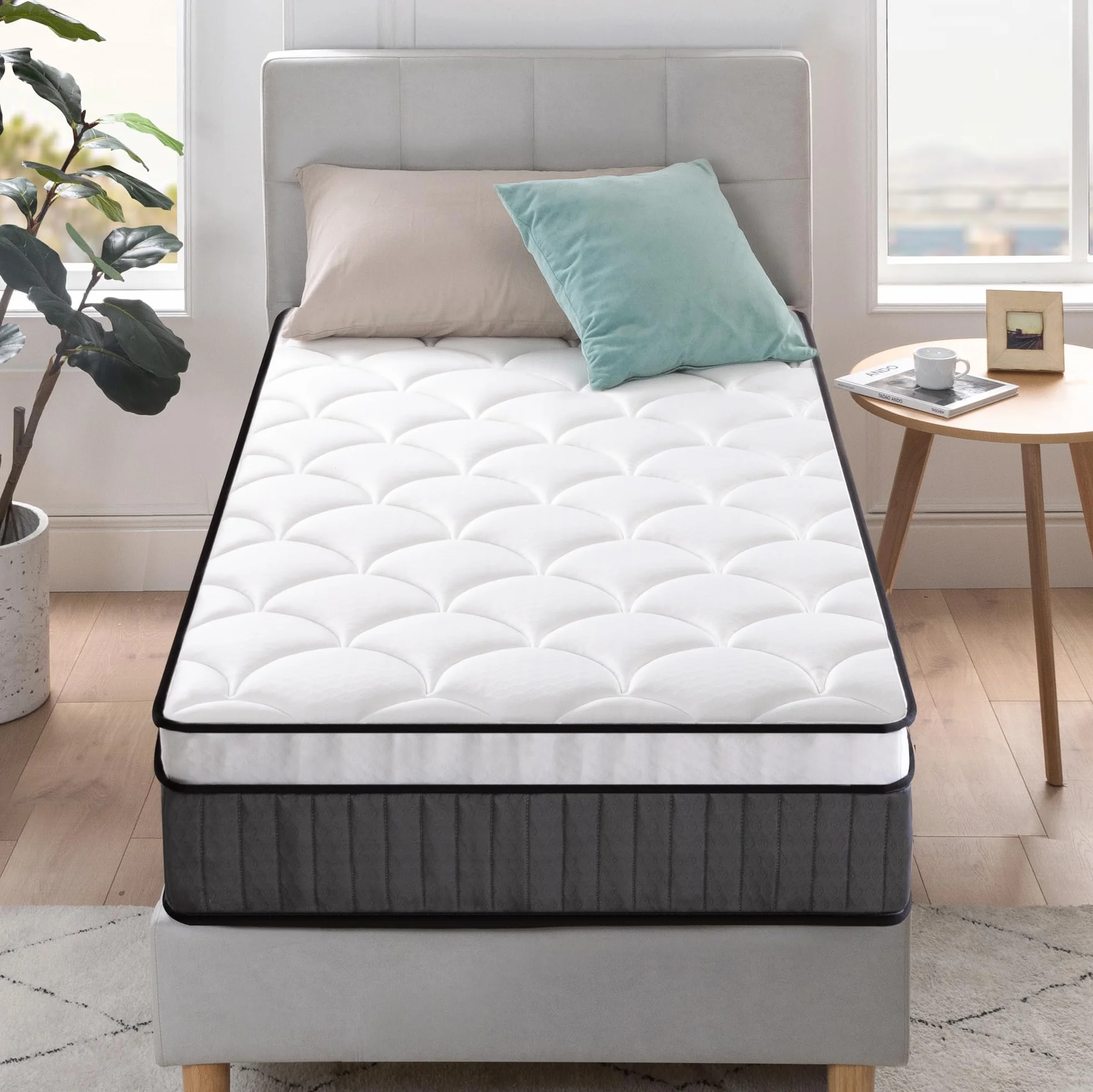 Zinus Materasso Singolo 80x190 cm - Hybrid - Altezza 25 cm - Tight Top - Materasso Memory Foam e Molle Insacchettate - Certificato OEKO-TEX - Comfort Ergonomico