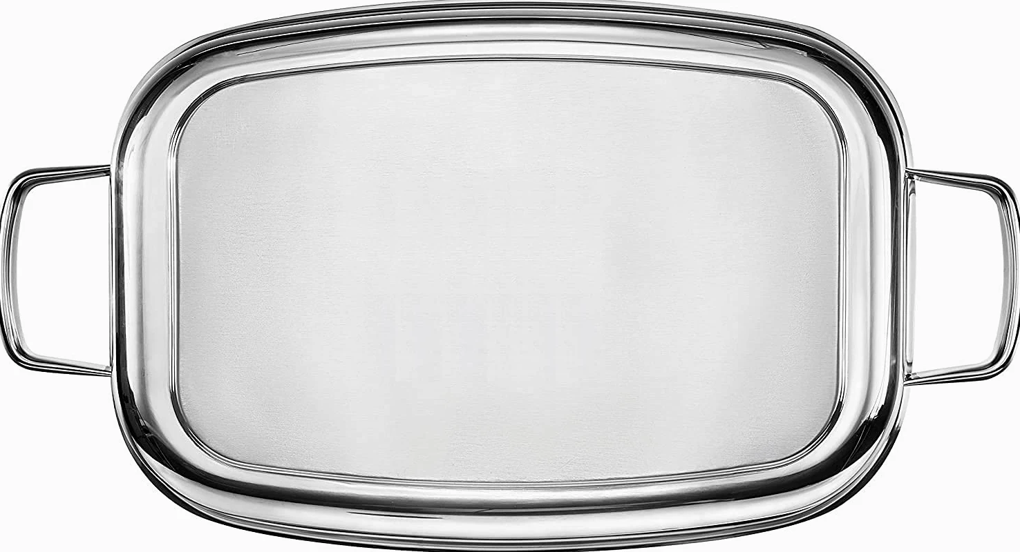 Vier – Pentola spessa 35 cm x 24 cm x 10 cm, in acciaio inox 18/10, a induzione.