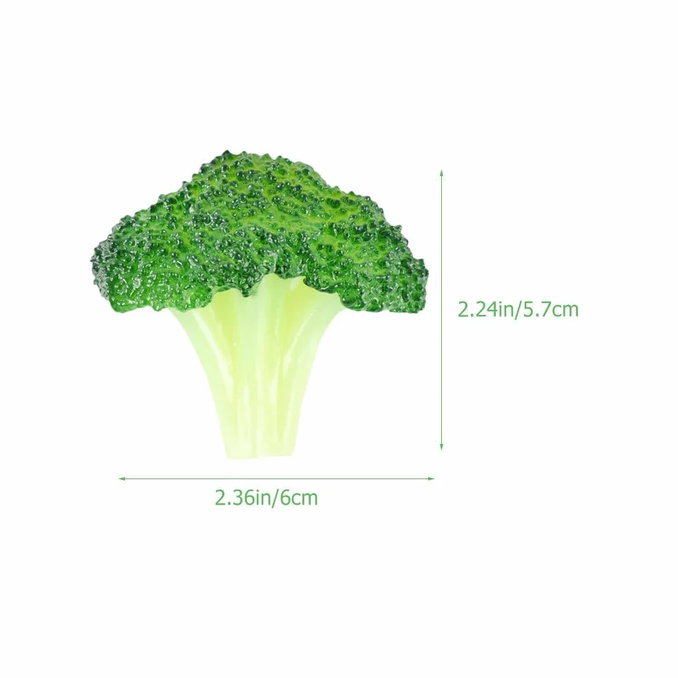 SOLUSTRE Broccoli Artificiale 3 Pezzi Plastica Realistica Verdura
