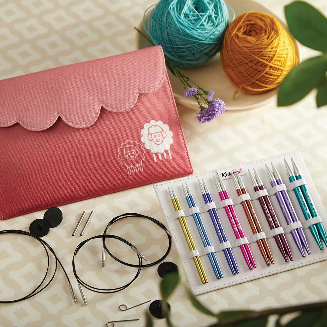 Set deluxe con punte circolari intercambiabili KnitPro, Zing, (3.50-8.00mm)