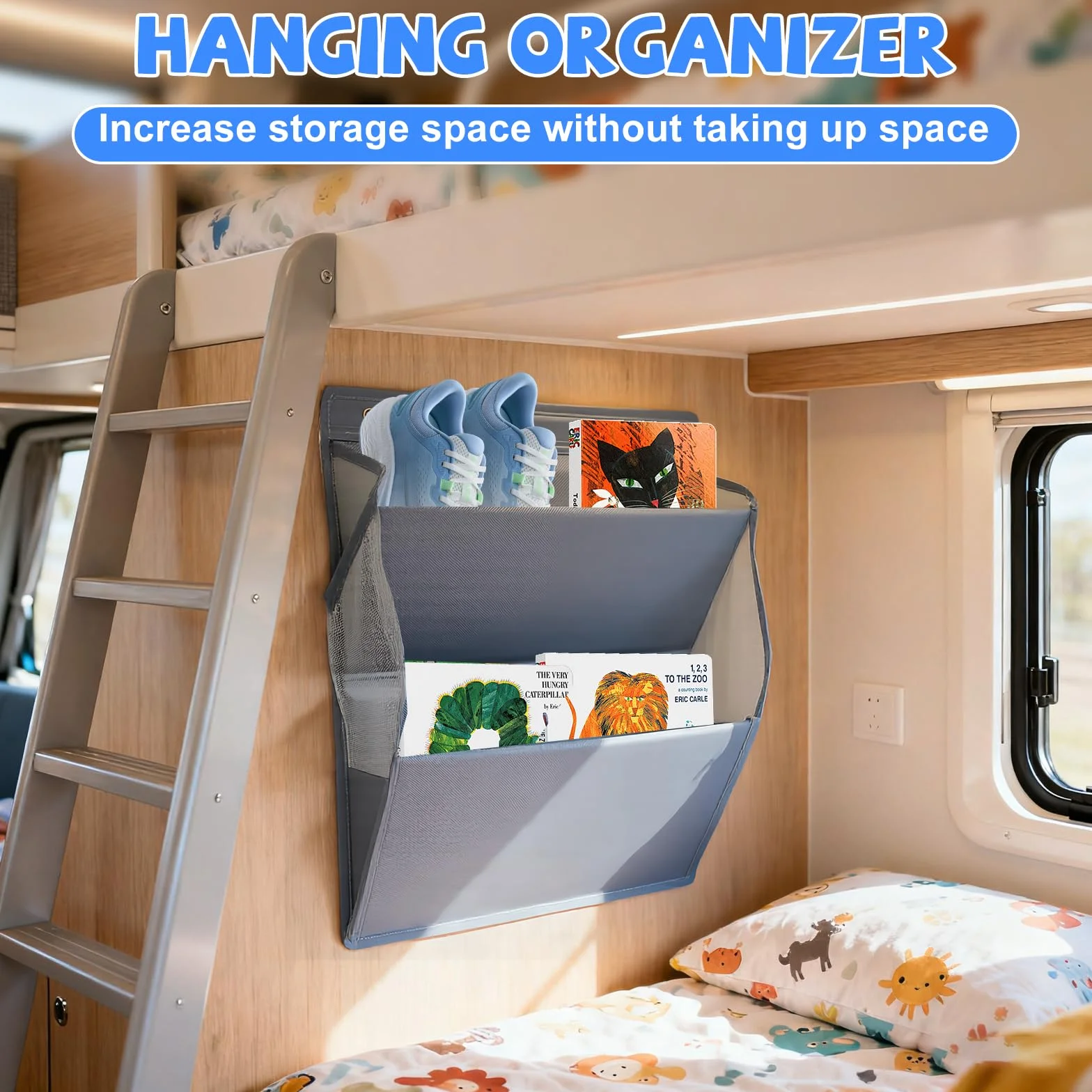 Portascarpe da Parete con 2 Tasche Profonde per Camper, Armadietto, Dormitorio