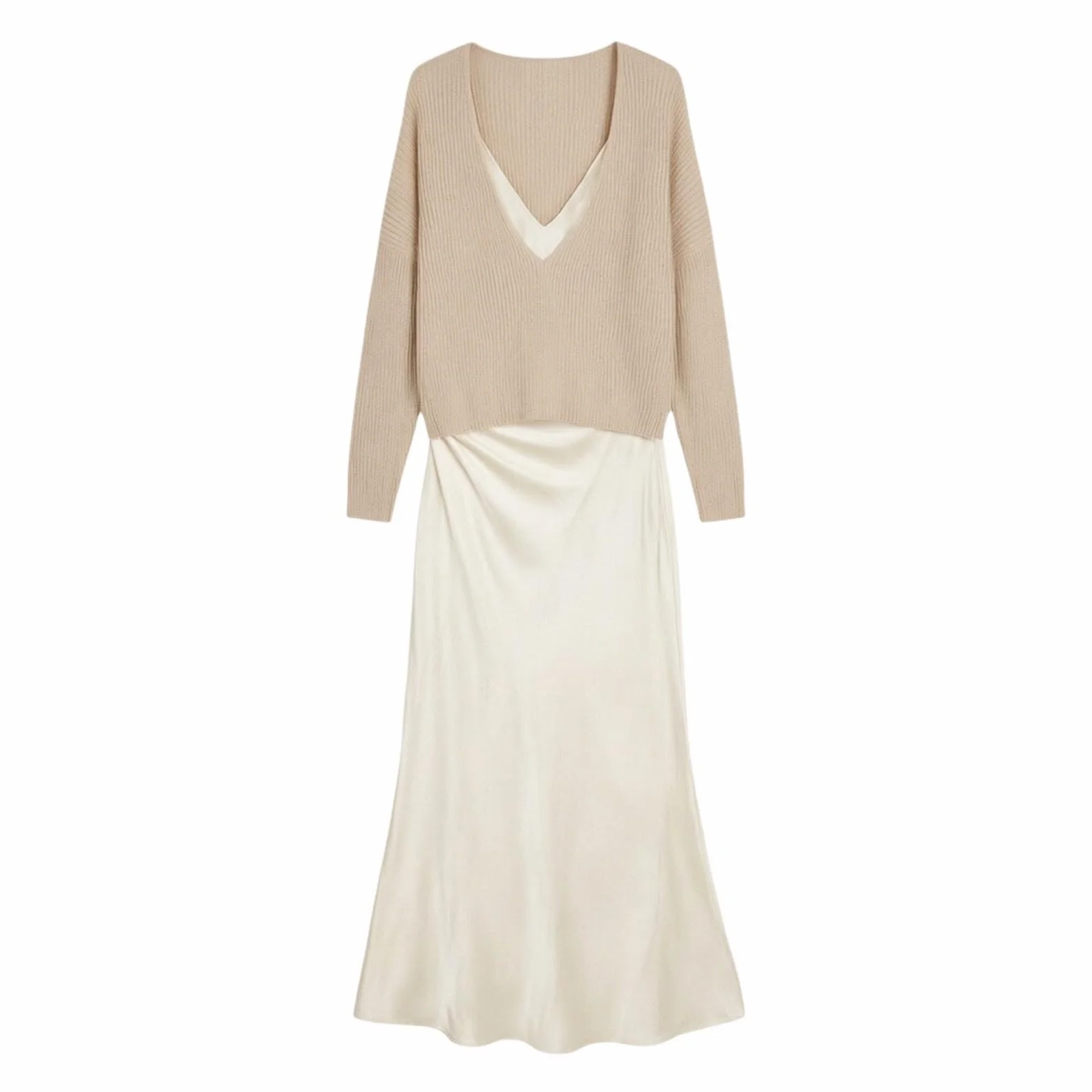 Abito da donna in raso elegante cardigan bolero due pezzi abito da lavoro sera cocktail midi per matrimonio