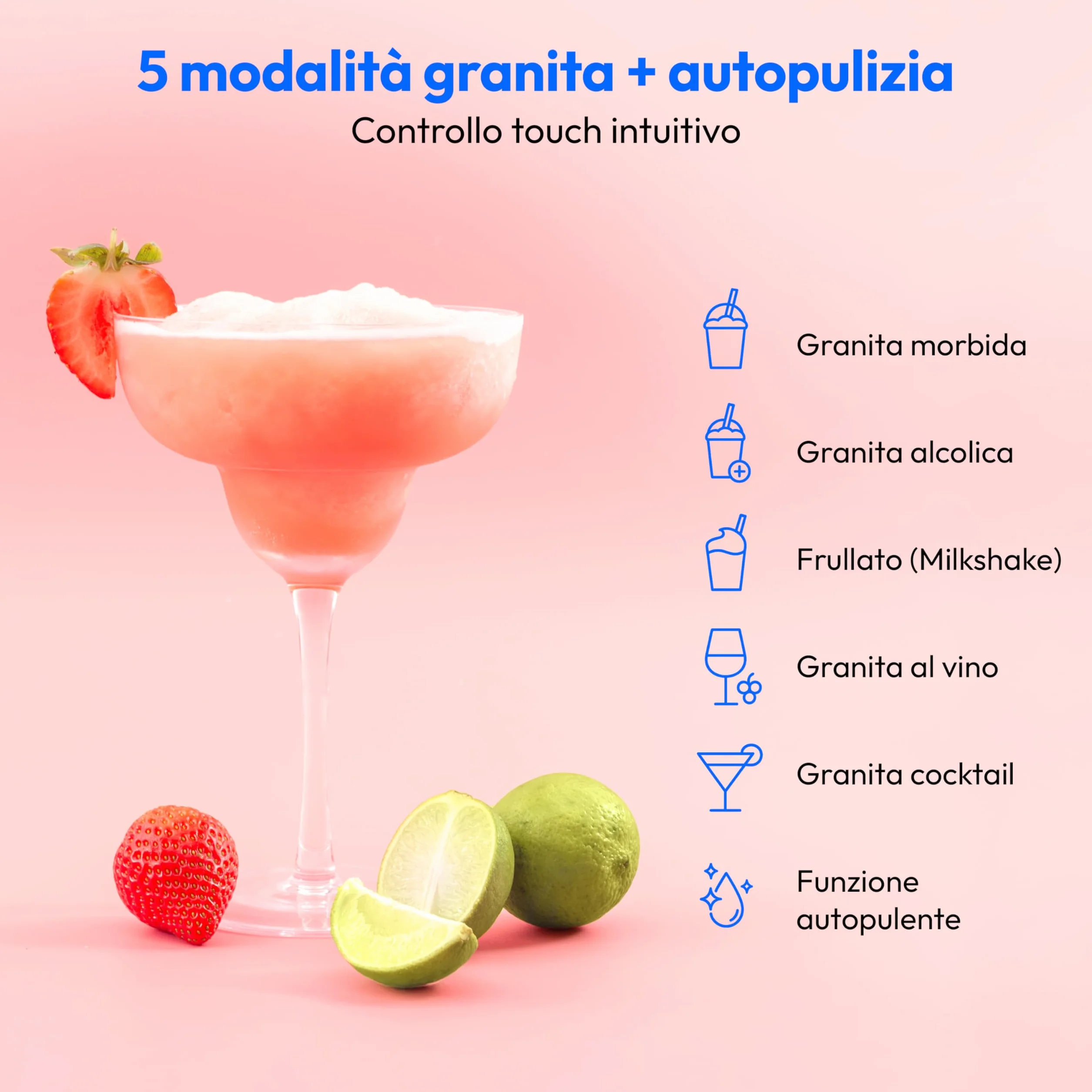 MEDION Macchina per granite 2,6L 1,9L slush maker 5 modalità compressore argento