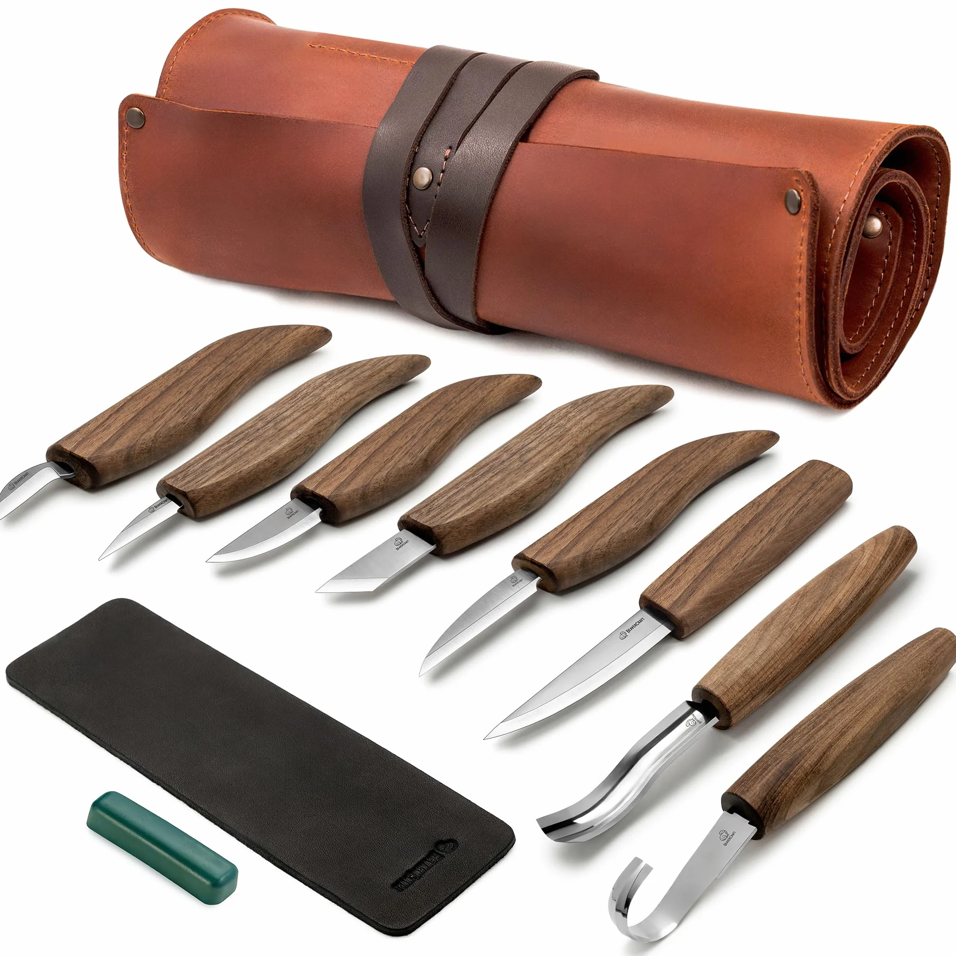 BeaverCraft Kit di intaglio del legno di lusso S18X Set di utensili per intagliare i cucchiai Kit coltelli da intaglio Kit per la lavorazione del legno