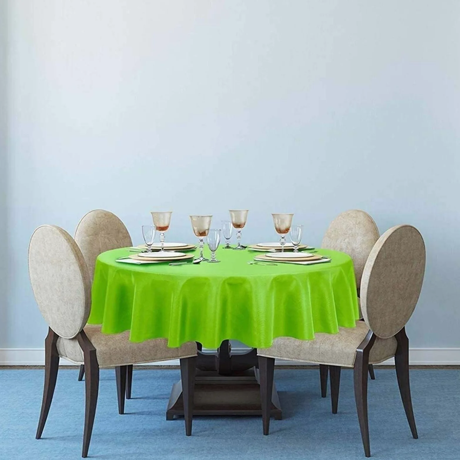 Tovaglie Fatte a Mano Tovaglia in Poliestere Solido Tondo Semplice Tovaglia Rotonda Moderna Tovaglia per Ristorante di Nozze (Color : C, Size : 350CM)