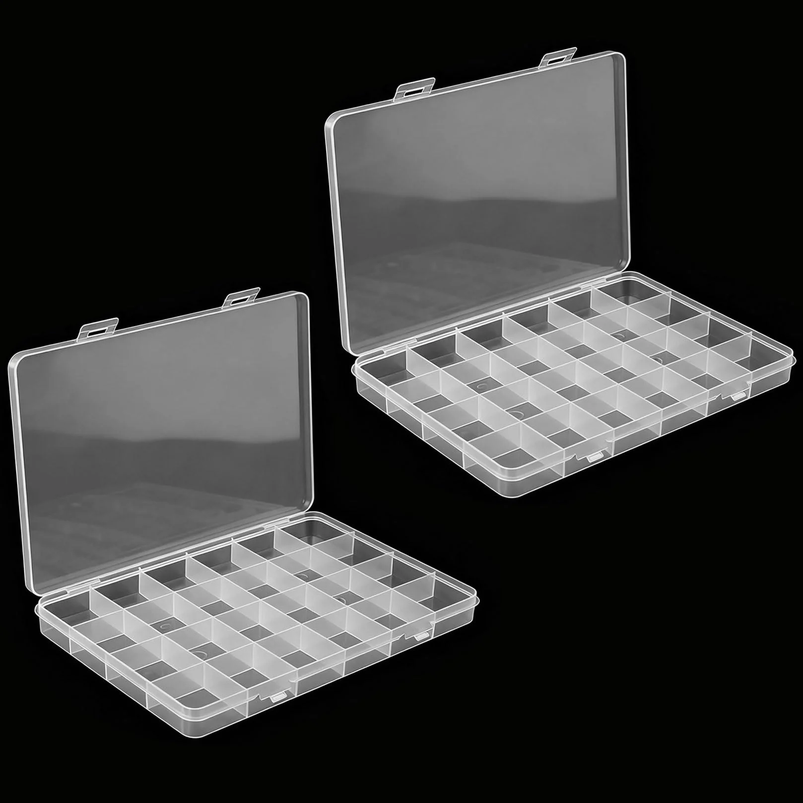 Scatole Portaoggetti in Plastica Trasparente con 24 Divisori Organizer