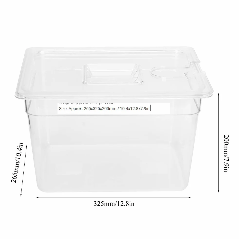 Contenitore Sous Vide, contenitore Sous Vide ribaltabile da 11 litri con coperchio per fornello di precisione culinaria con circolatore Sous Vide