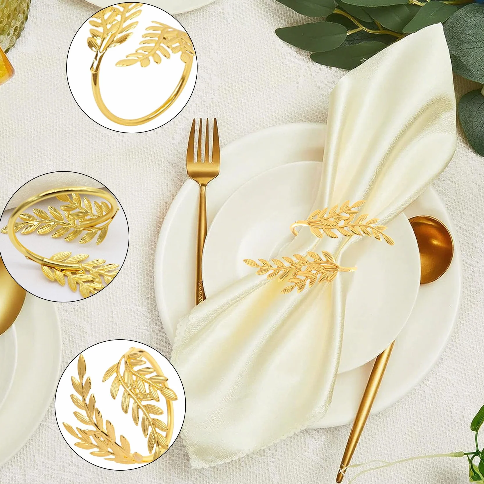 12 Pezzi Anelli Portatovagliolo,Fibbia per Tovaglioli di Grano,Portatovaglioli Oro, Tovaglioli Fibbia,Adatto per Matrimoni,Feste,Compleanni,Anniversari,Cene e Decorazioni da Tavola