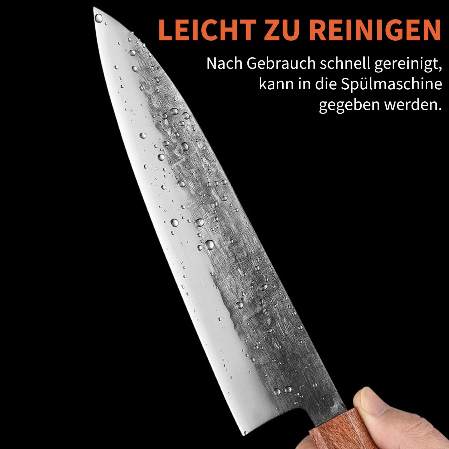 Plys Coltelli da Cucina Giapponese Professionali: Mannaia Carne Coltello da Chef Acciaio con Impugnatura Ergonomica
