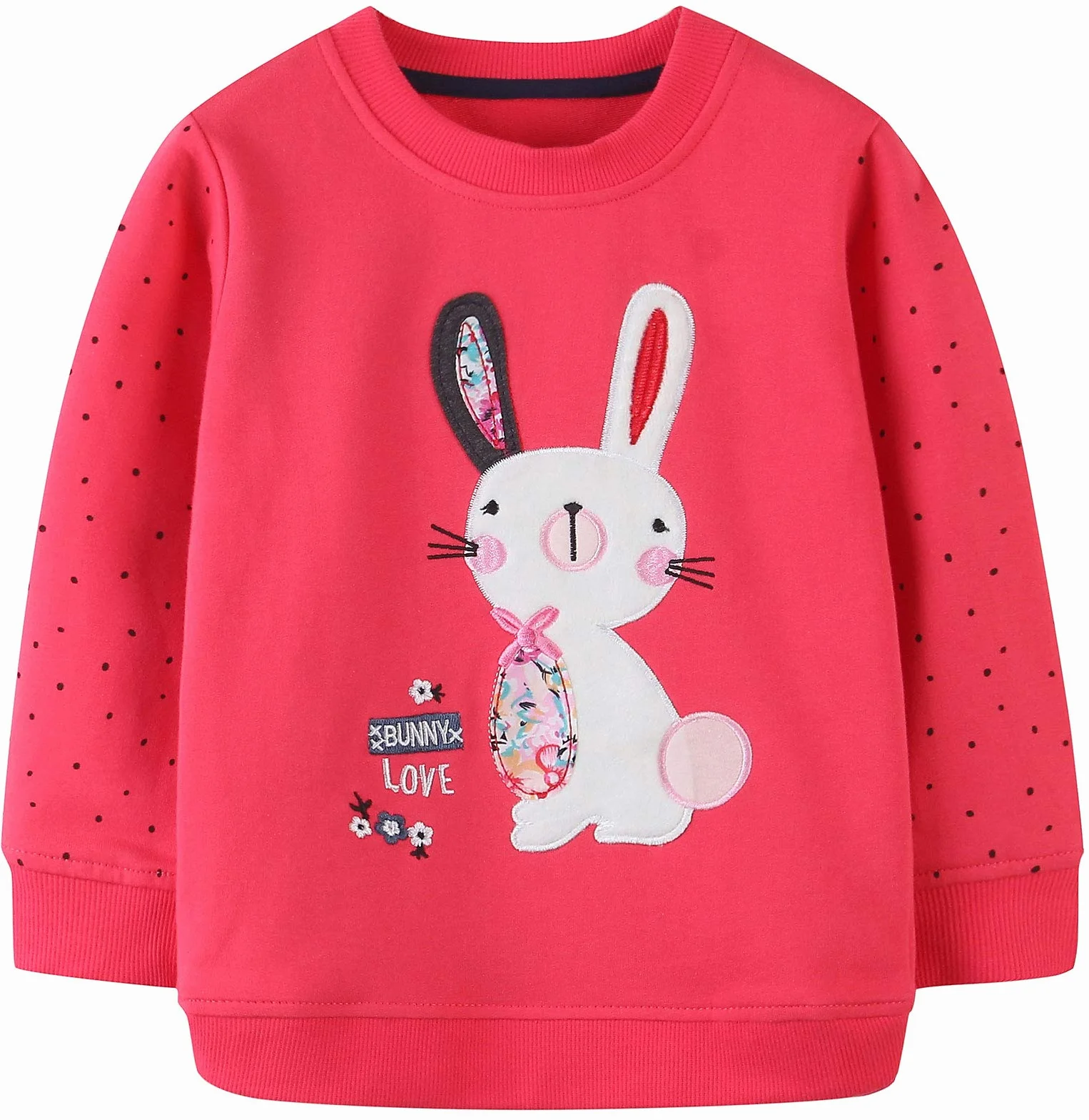 TEDD Felpa Ragazza Senza Cappuccio 100% Cotone Bambina Pullover Maglione per Bambini 1-12 Anni