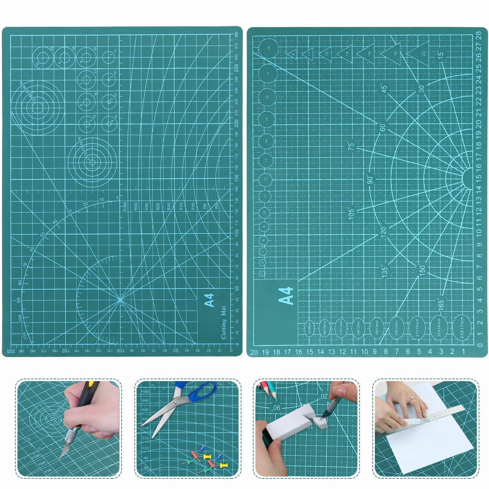 Tappetino da Taglio Modellismo 5 Strati 2 Pezzi 22 x 30 cm (A4) per Cucito e Artigianato
