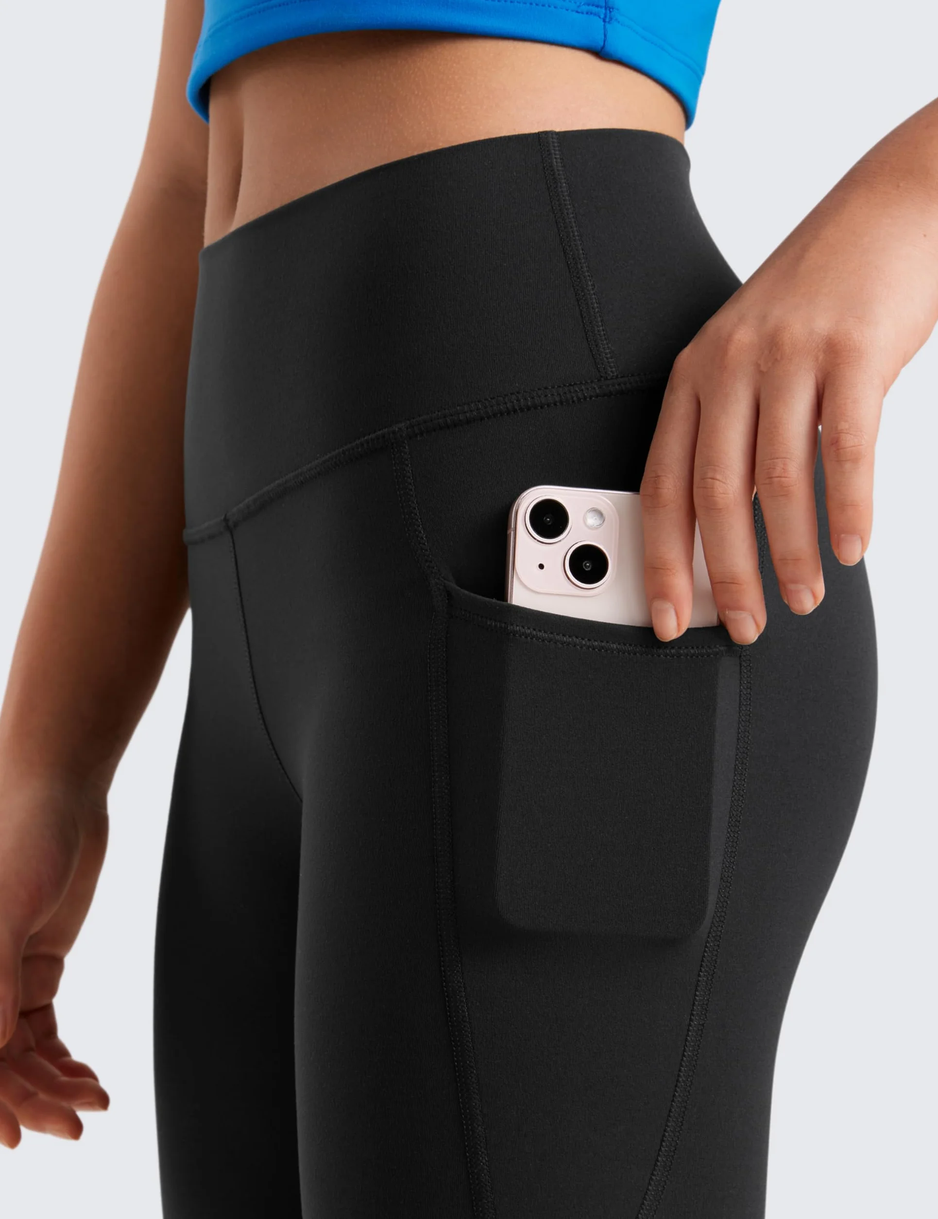 CRZ YOGA Ragazze Butterluxe Leggings con Tasche Atletici Vita Alta Sala Danza Yoga Pantaloni
