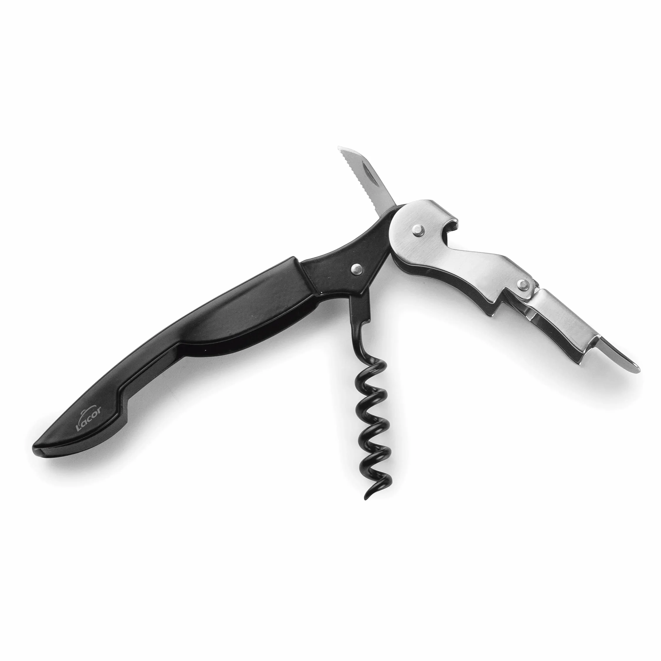 LACOR Cavatappi da Cameriere Luxe 3 in 1 Acciaio Inox z Apribottiglie i Lama Corta Capsule