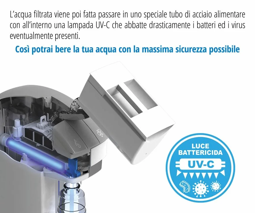 Beghelli Macchina Dell'acqua Z Lampada Battericida UV-C 1 Filtro 1 Bottiglia Vetro