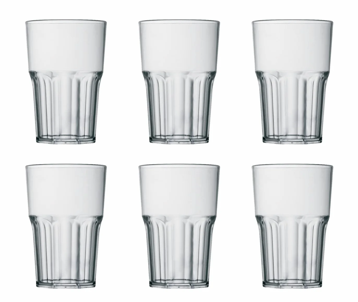 Bicchiere in Plastica Riutilizzabile Granity Trasparente 40cl 6 Pezzi Lavabile in Lavastoviglie Made in Italy