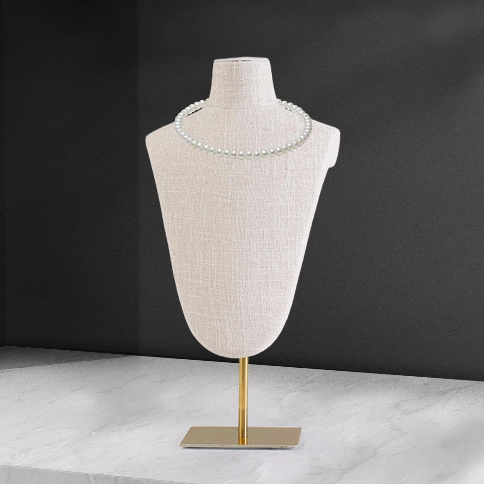 Elegante Porta Collane Oro Quadrato per Gioielli