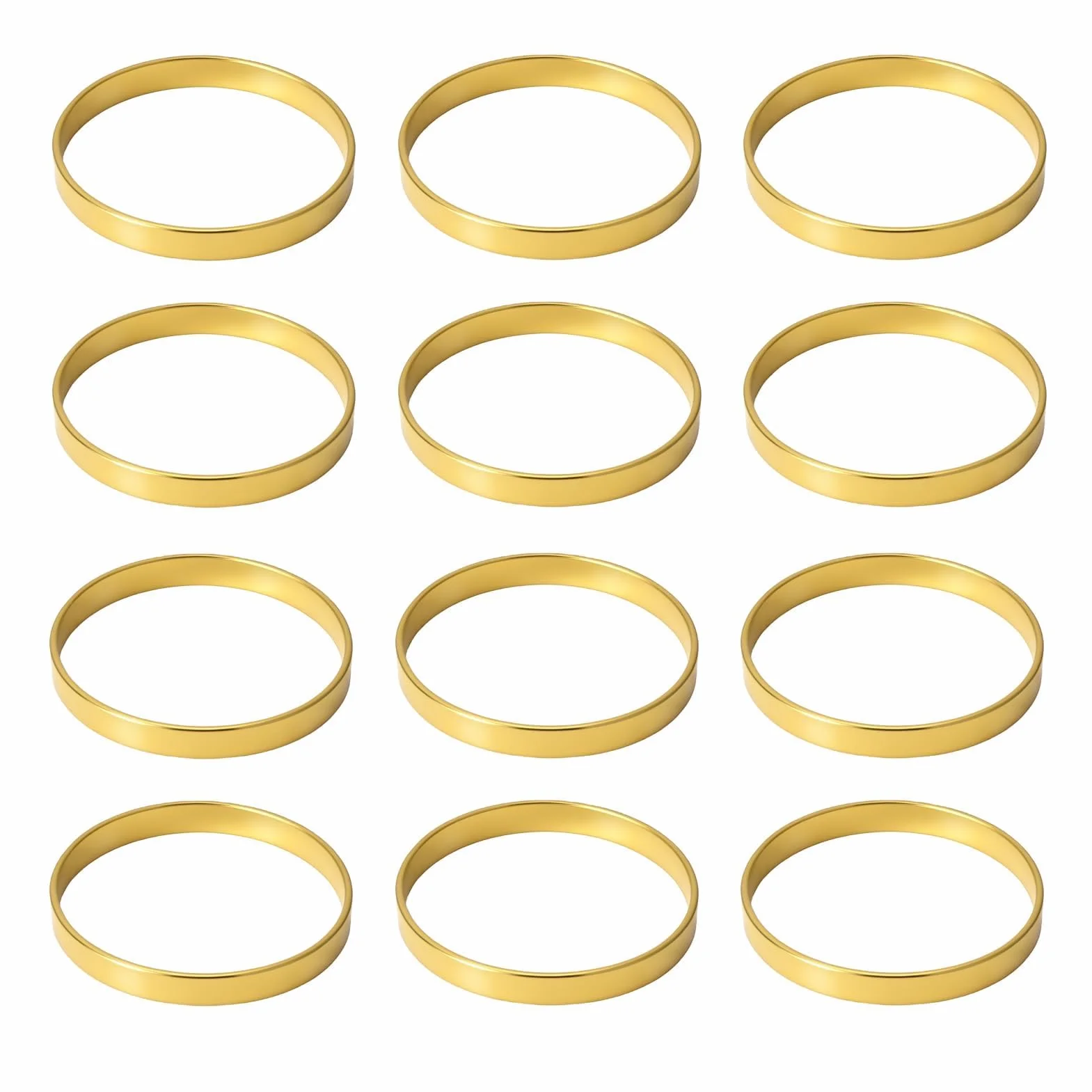 12 pezzi portatovaglioli in oro in metallo, eleganti portatovaglioli rotondi per matrimoni, Natale, decorazioni da tavolo in acciaio inox, per cene, anniversari, feste, cene