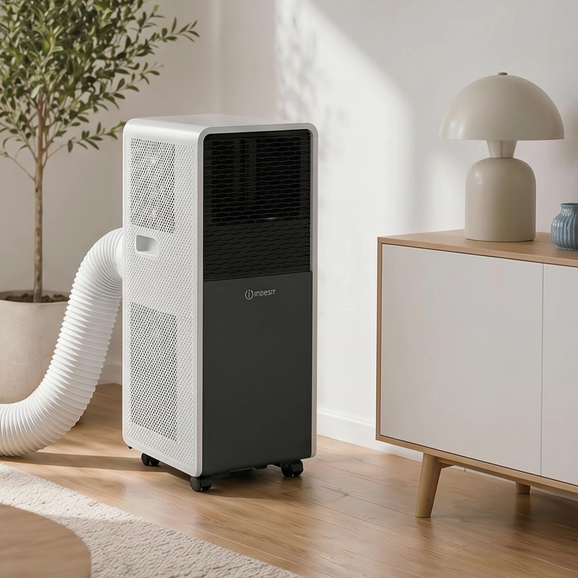 INDESIT PAI29COW - Condizionatore Portatile 9000 BTU/h con Tubo di Scarico e Deumidificatore, Condizionatore Senza Unità Esterna - Aria Condizionata Portatile, Elettrodomestici per la Casa, Classe A