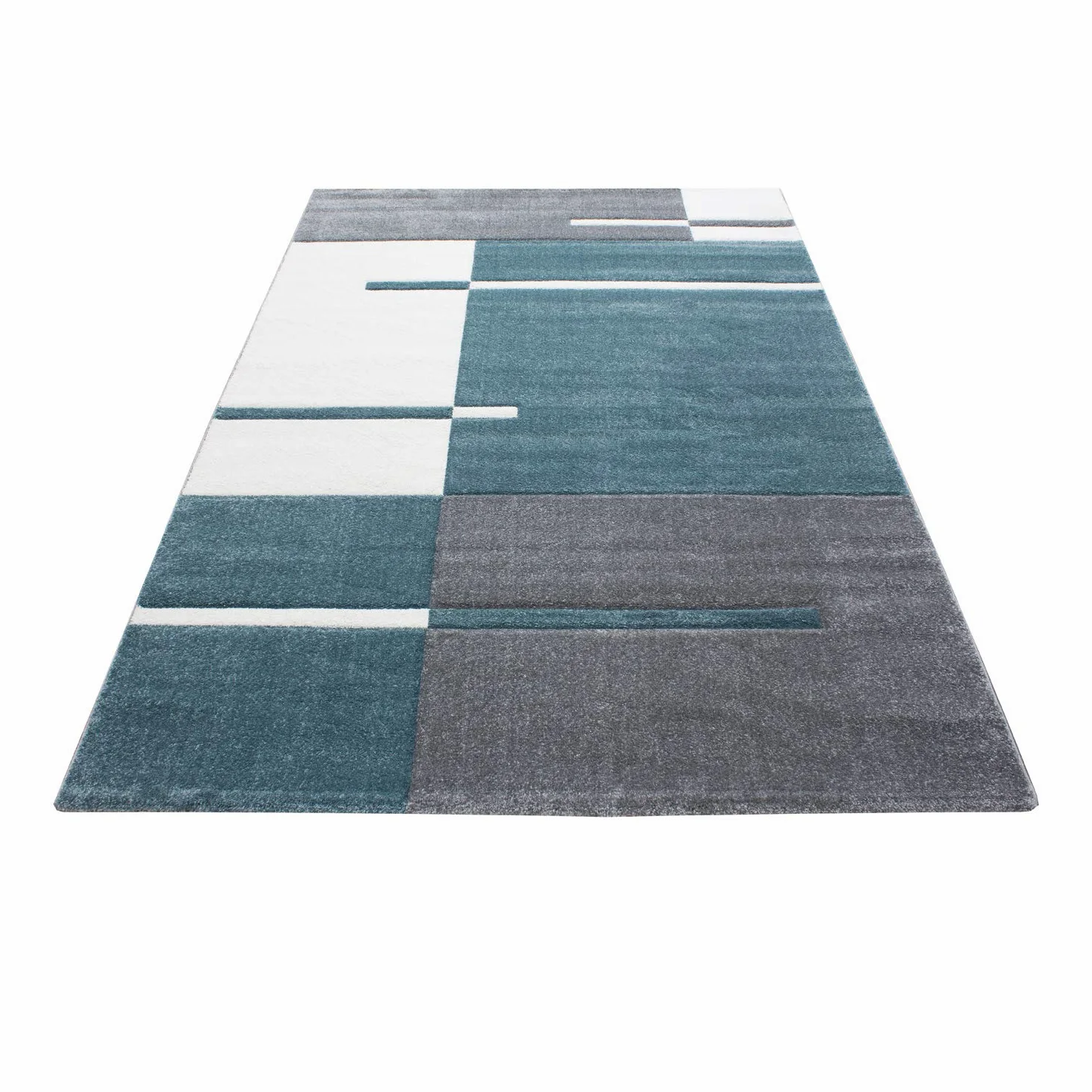 Teppium Tappeto per Soggiorno 200x300 (200 x 290 cm) Blu- Design Moderno Rettangolare Tappeto a Pelo Corto per Cucina, Sala da Pranzo e Camera da Letto, Extra Morbido e Facile da Pulire