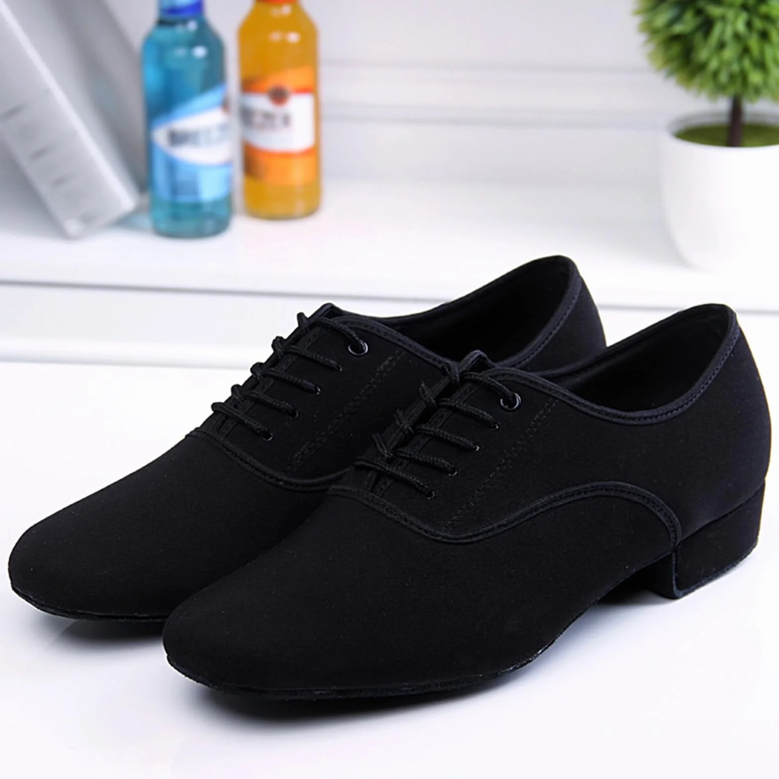Scarpe da Ballo Uomo Tacco Basso Pelle Suola Morbida Tango Valzer Sala