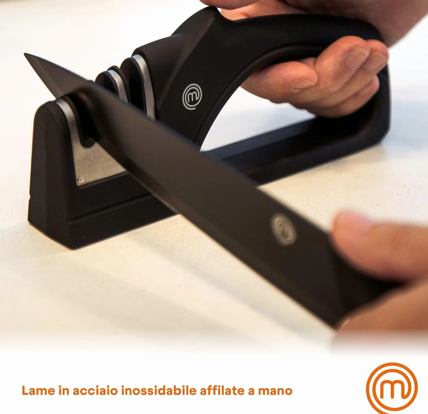 MasterChef Coltelli da Cucina 5 Pezzi Acciaio Inox Nero Lavabile in Lavastoviglie