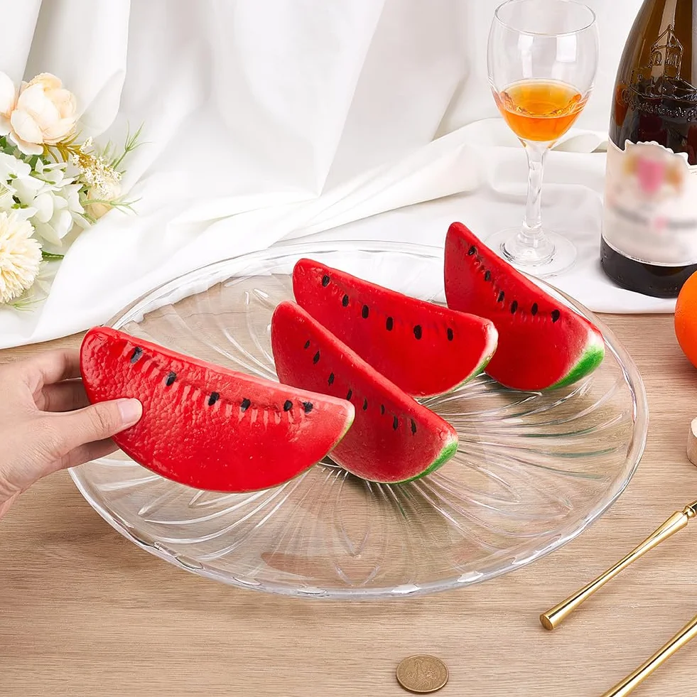 PH PandaHall 4pz Artificiale Frutta Decorativa in Schiuma a Forma di Anguria Finta, 15x6.7cm