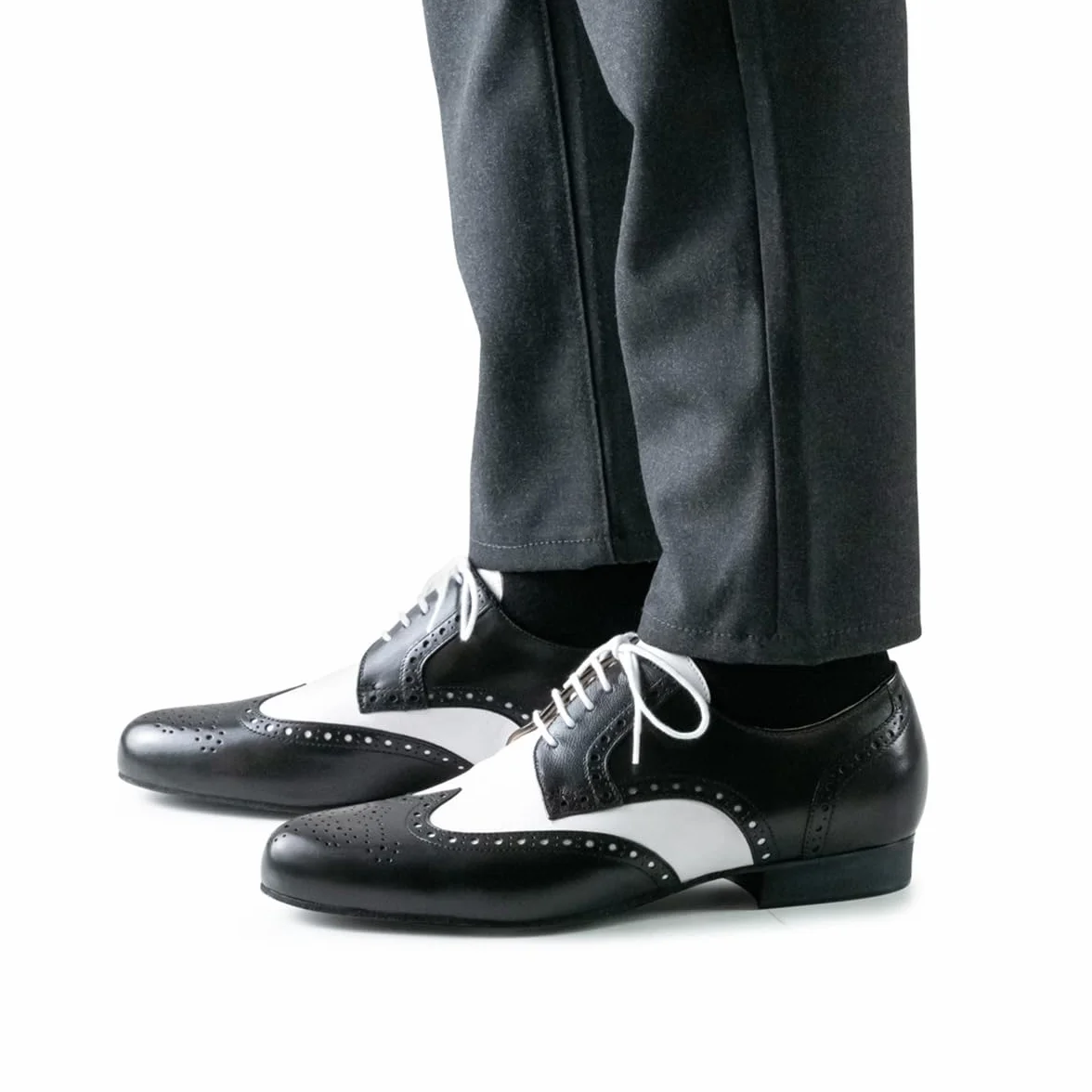 Werner Kern Uomini Scarpe da Ballo 28023 Pelle Nero Scamosciata Grigio 2 cm