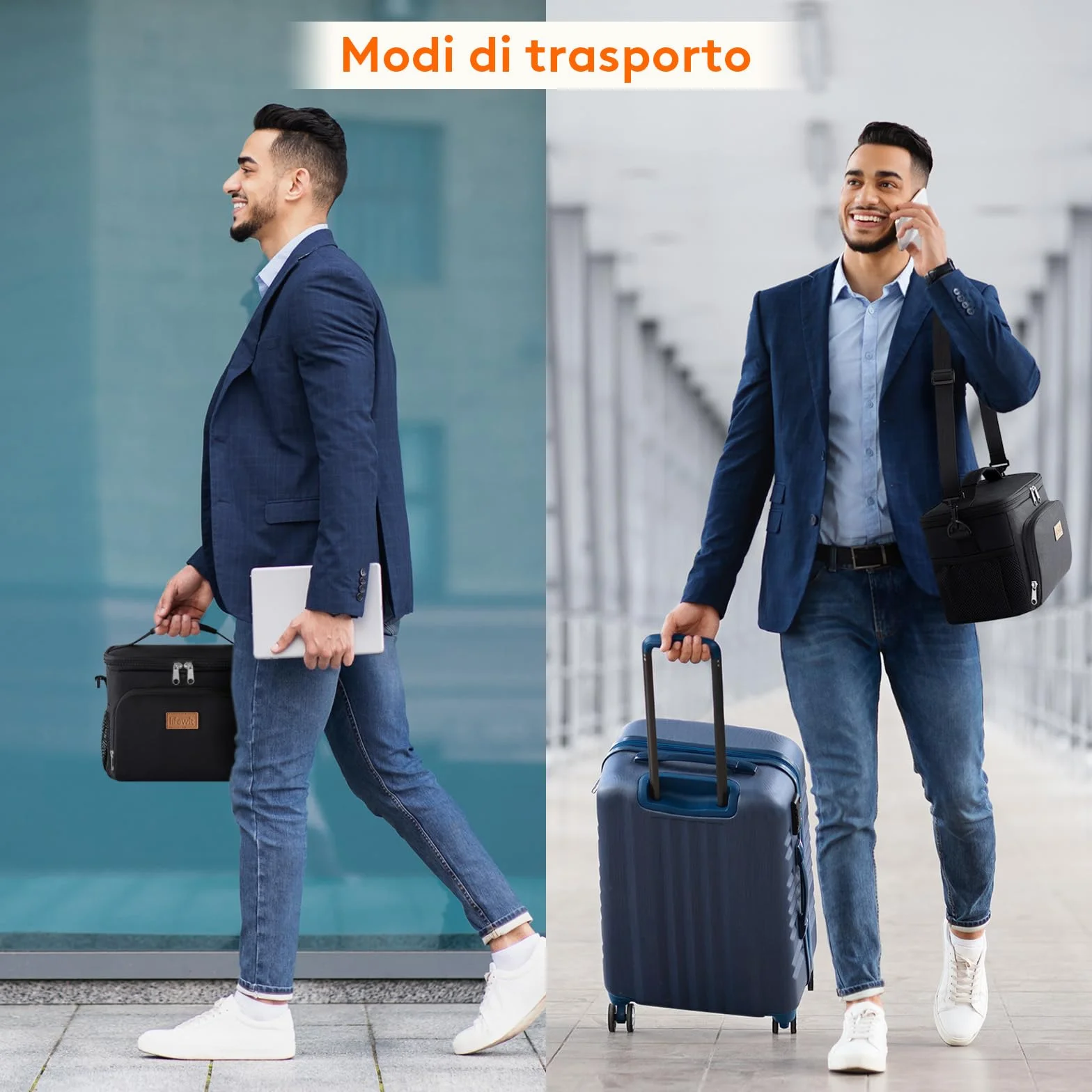 Lifewit Borsa Termica Porta Pranzo 9L Impermeabile con Tracolla Nero