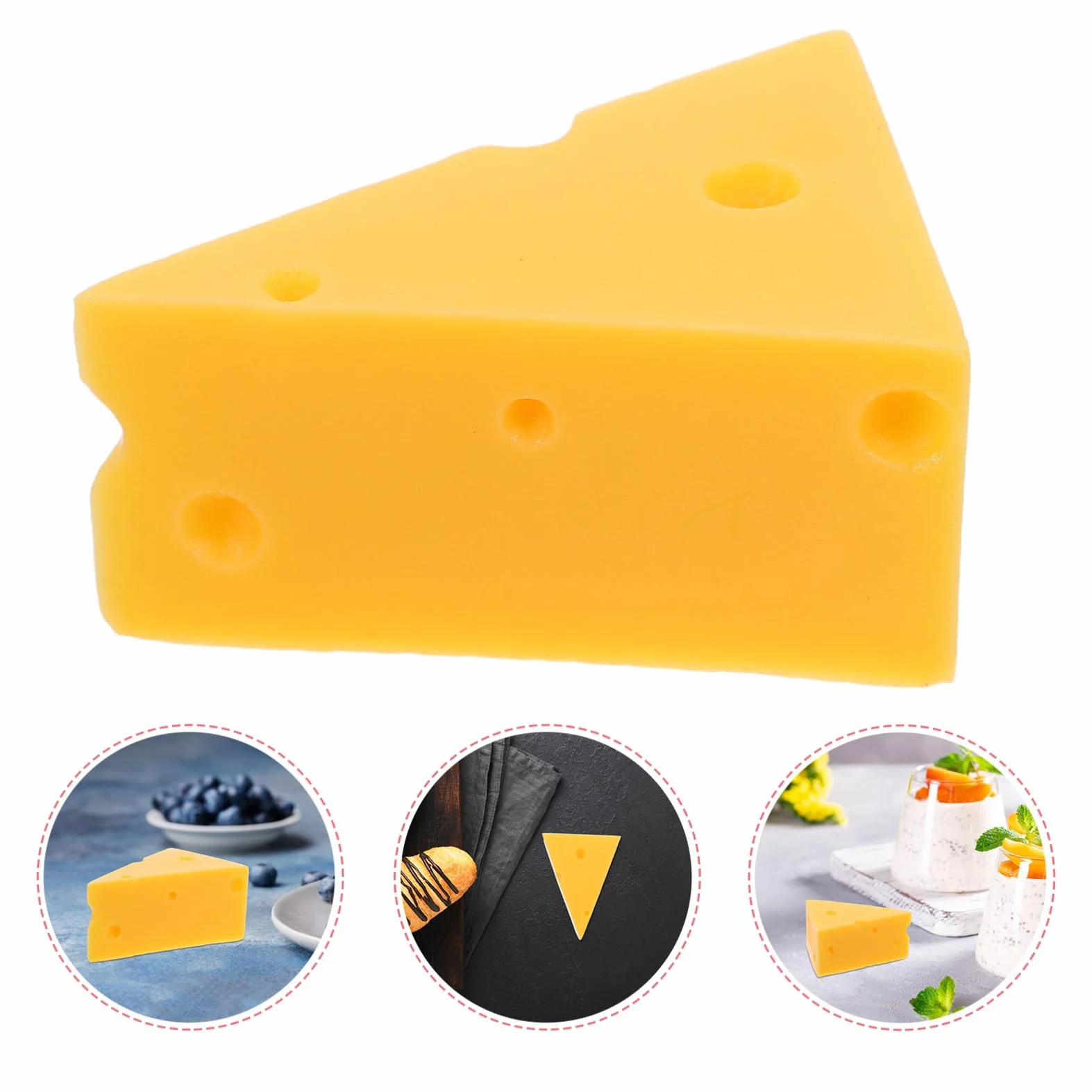 MAGICLULU Modello di Formaggio Simulato in Resina Giallo Aspetto Realistico, Leggero e Resistente, per Decorazioni Casa e Feste Nuziali