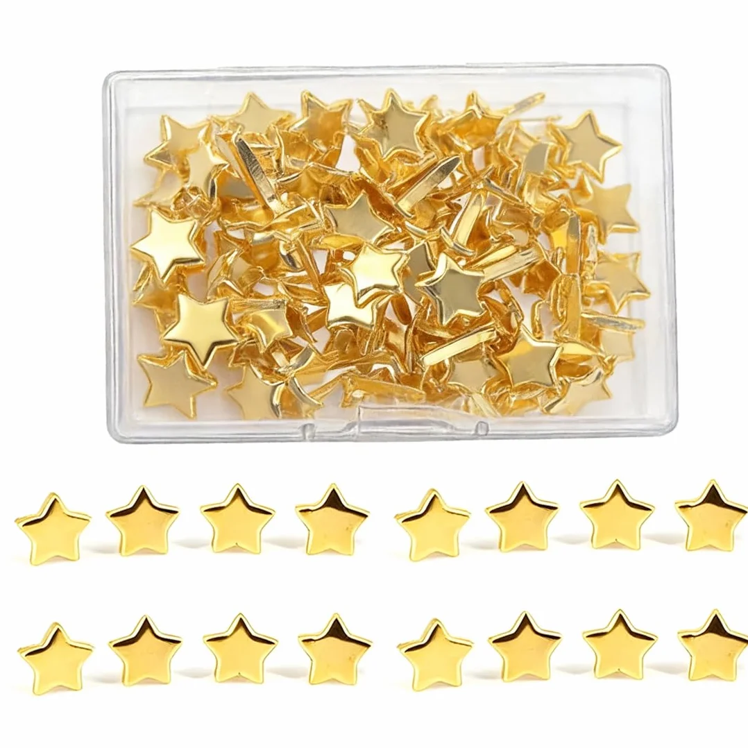 Fermacampioni Decorativi a Forma di Stella - Clip in Metallo Dorato per Scrapbooking
