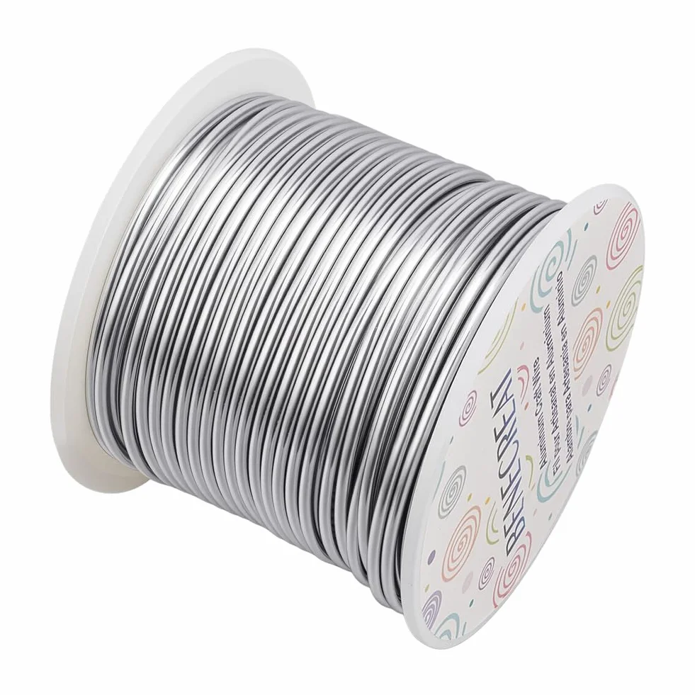 BENECREAT 30m Filo di Alluminio Anodizzato per Gioielli 2mm Argento