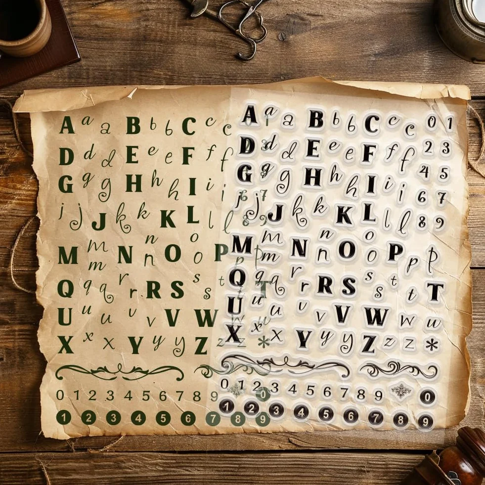 PH PandaHall 26 timbro Trasparente con Lettera Dell'Alfabeto, Timbro In Silicone con Numeri, Lettera Maiuscola e Minuscola, Timbro In Gomma per La Realizzazione di Cartoline, Scrapbooking