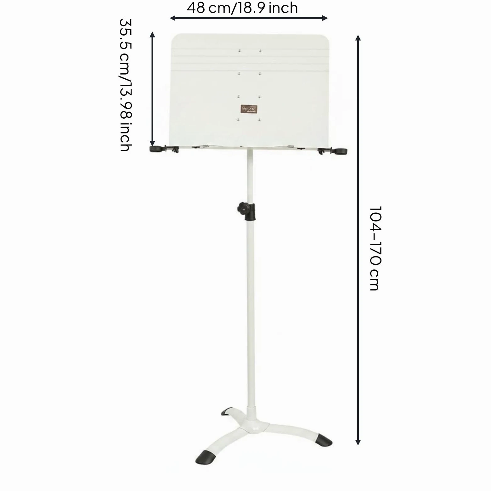 Supporto per Spartiti da Pavimento Pieghevole Stabile Attrezzo Musicale, Bianco Perlato