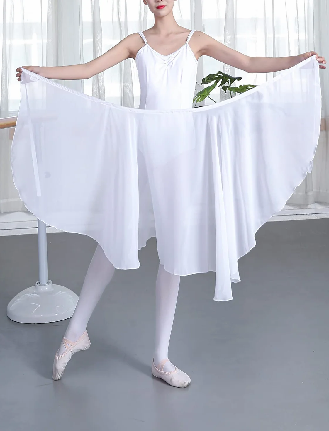 HOEREV Donna Sheer Pannello Esterno dell'involucro Balletto Balletto Gonna Danza Dancewear