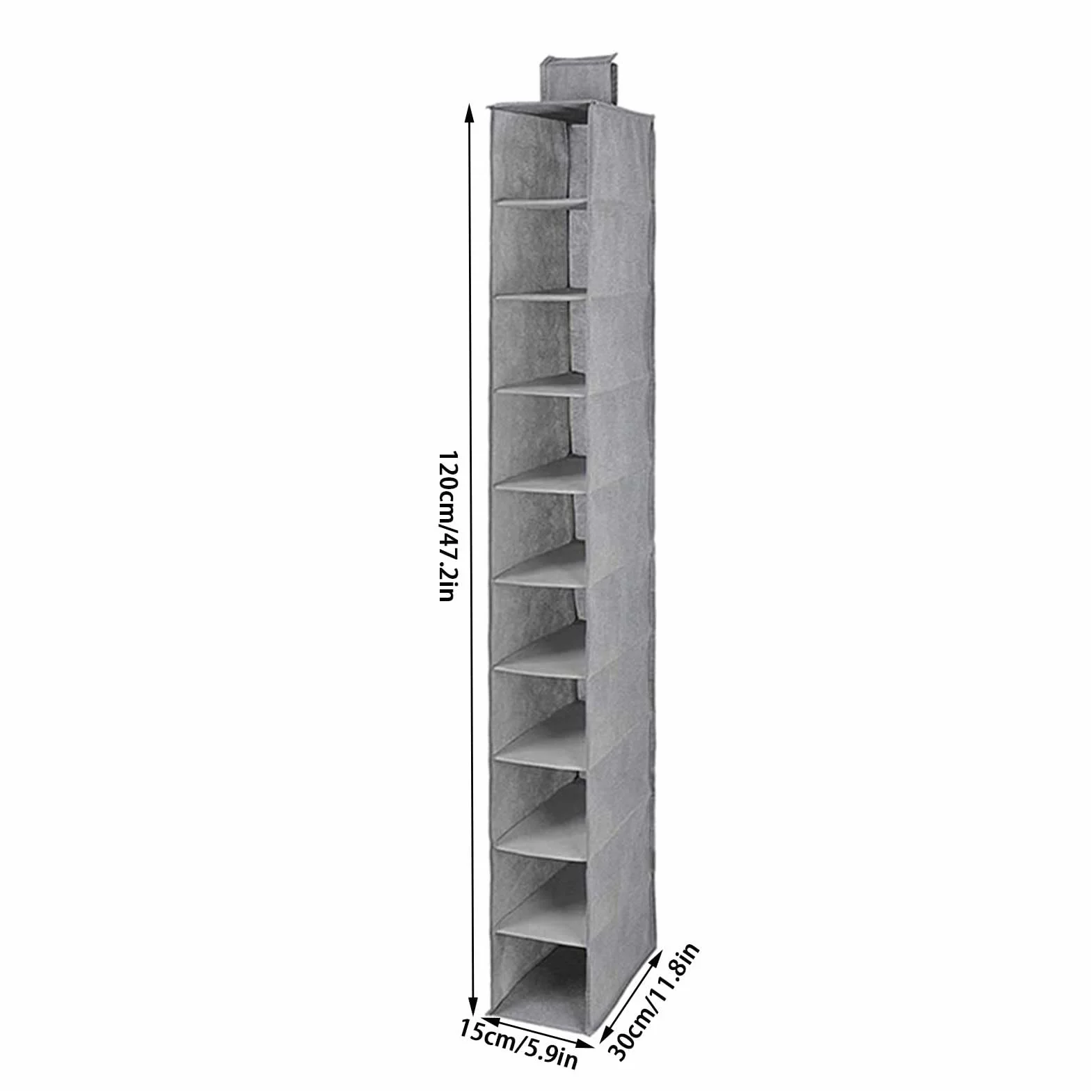 Scarpiera da appendere per armadio, 10 sezioni, organizer per scarpe, vestiti, cappelli