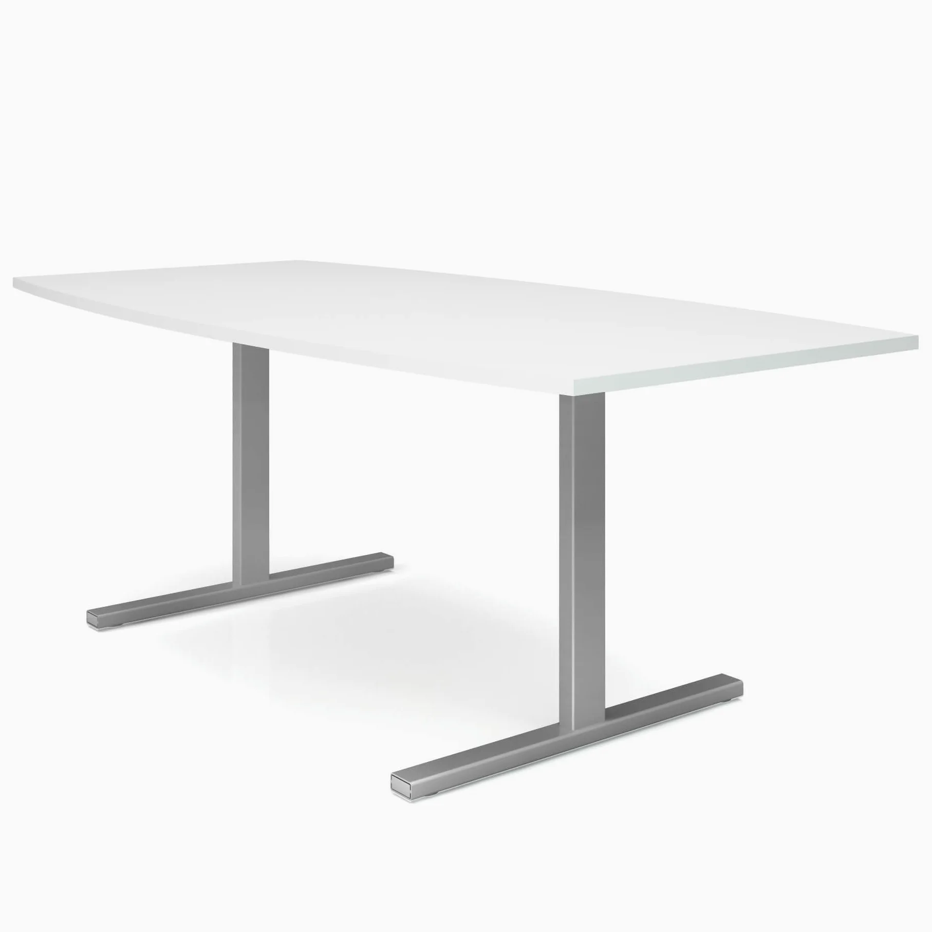 Weber Büroleben GmbH Easy - Tavolo da conferenza a forma di barca, 200 x 100 cm, colore struttura: argento