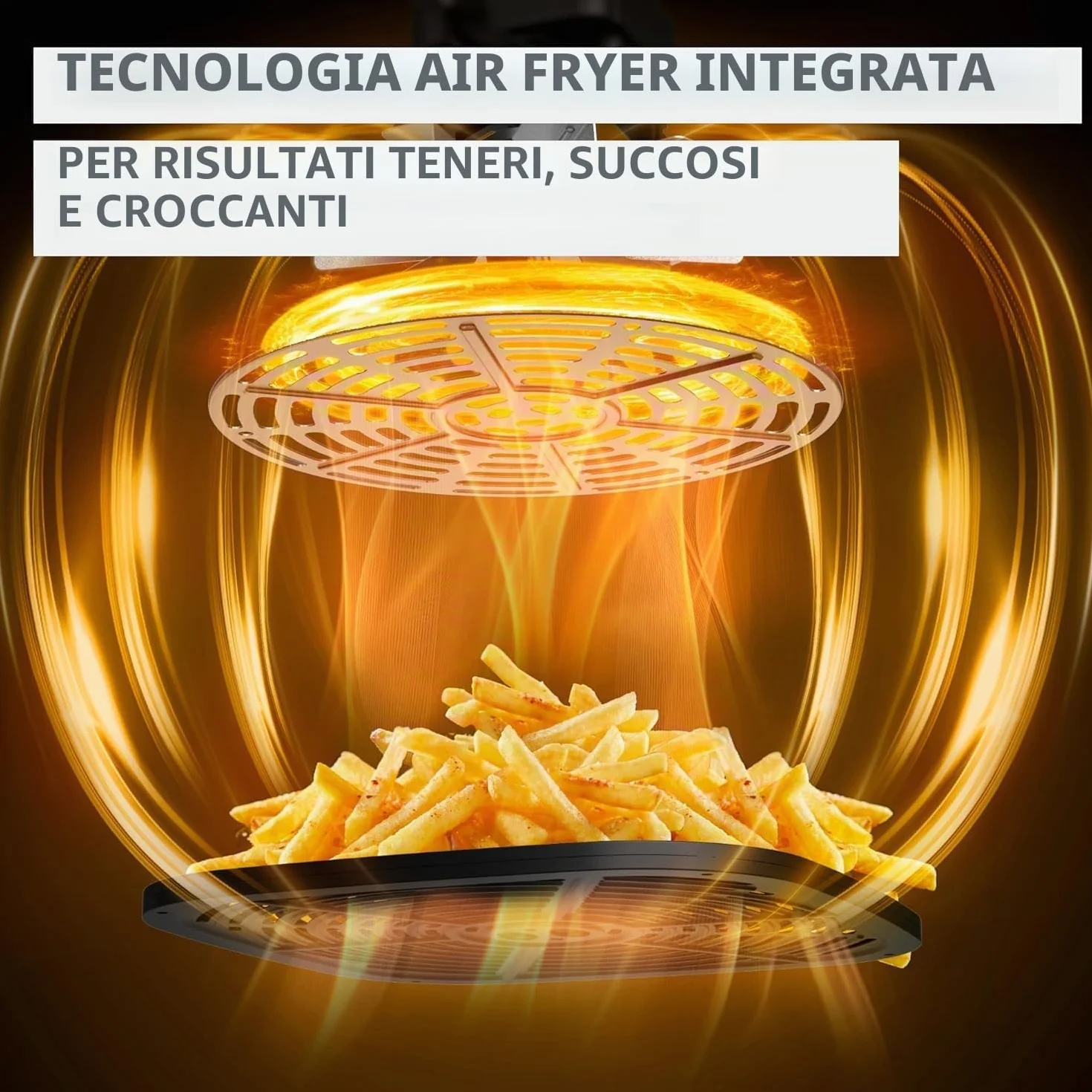 Moulinex Multicook & Fry MZ730BF0 Multicooker e friggitrice ad aria, 12 programmi, cottura 2 piani, 6 L, grigio