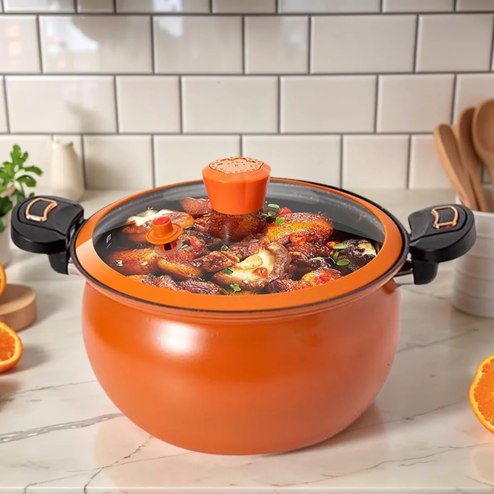Pentola a Pressione Piccola con Coperchio Trasparente per Cucina, Zuppe e Stufati