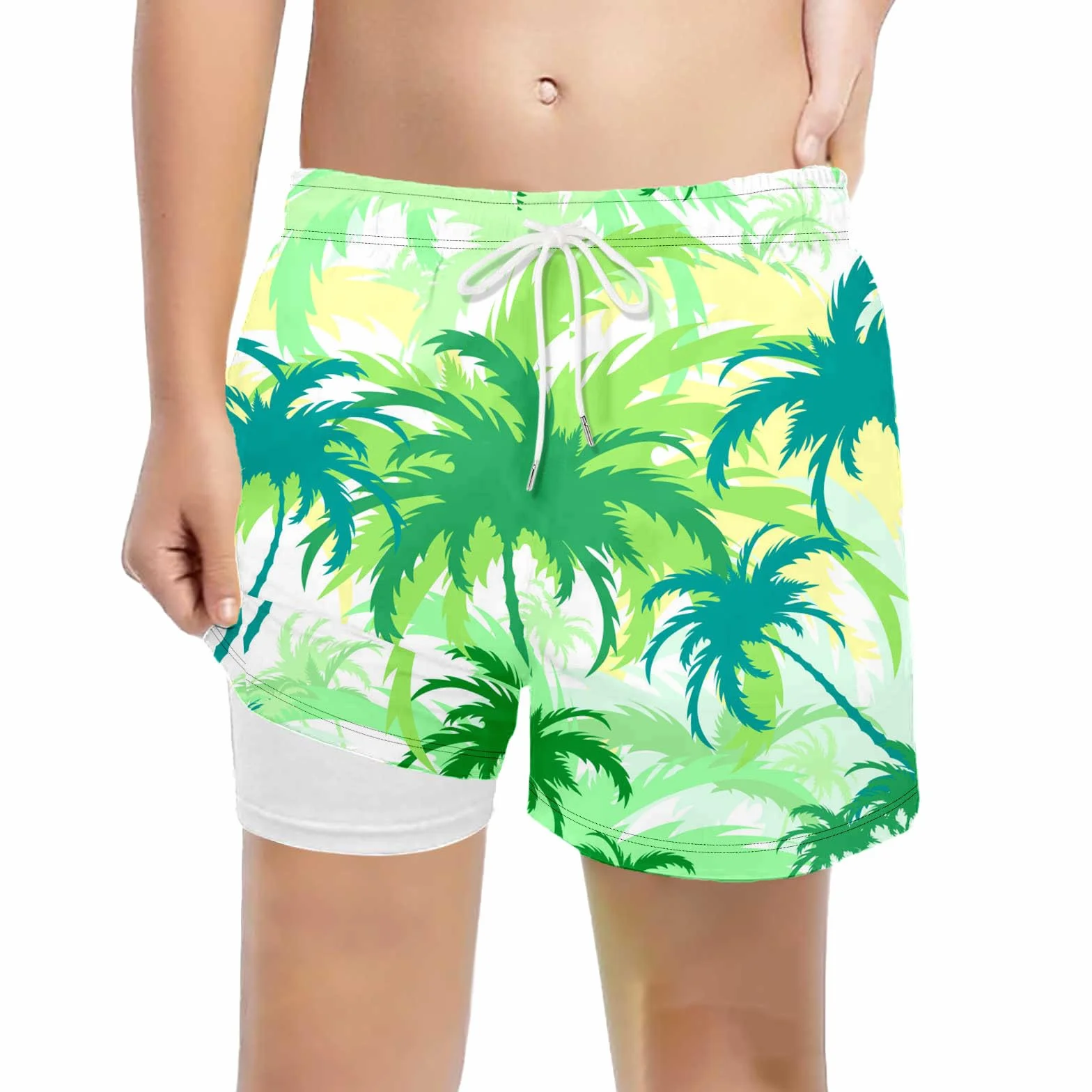 Pantaloncini outdoor estivi leggeri per ragazzi 5-14 anni vita elastica