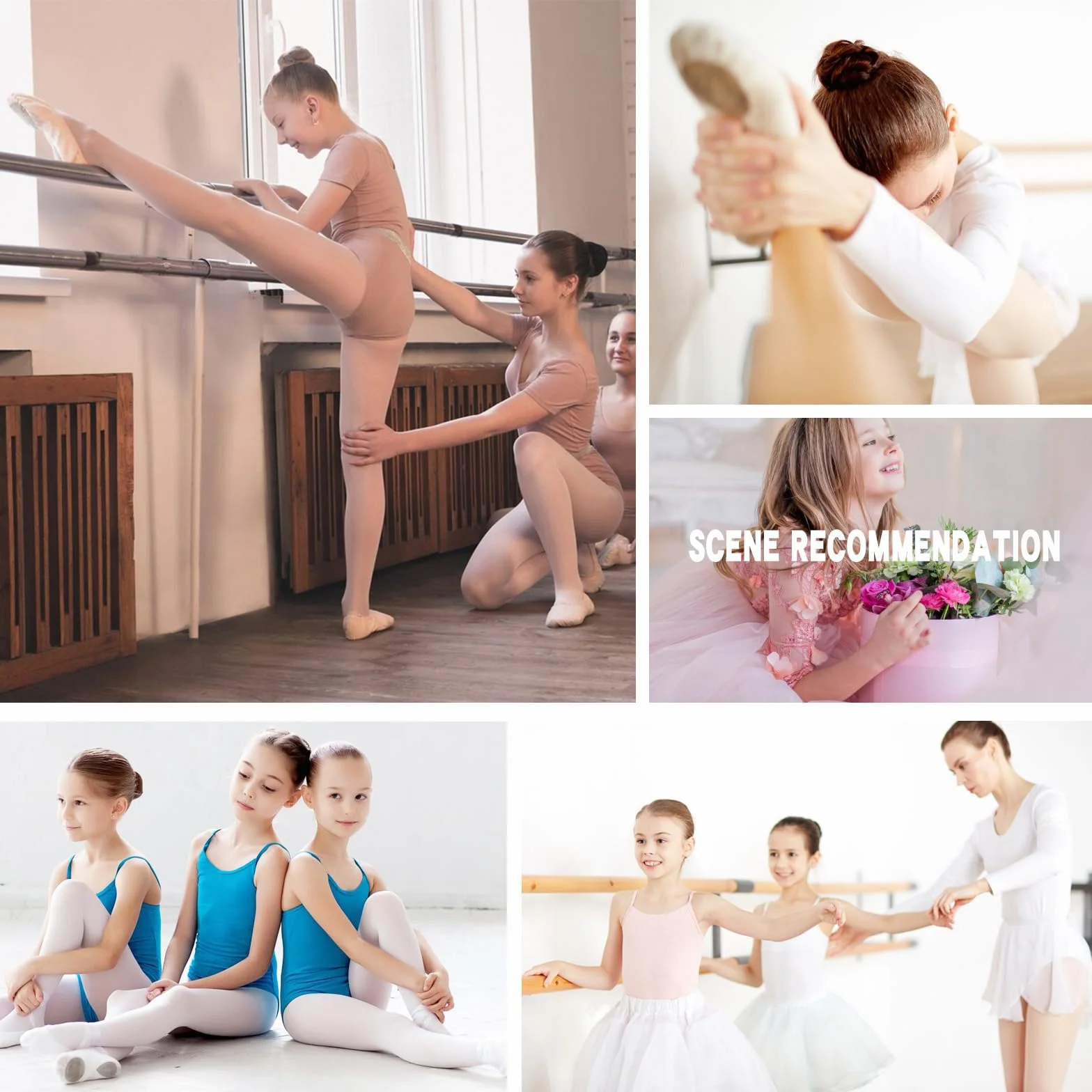 Acfoda Scarpe Danza Classica Tela Mezza Punta Suola Spezzata Antiscivolo Bambina Donna 22-43 EU