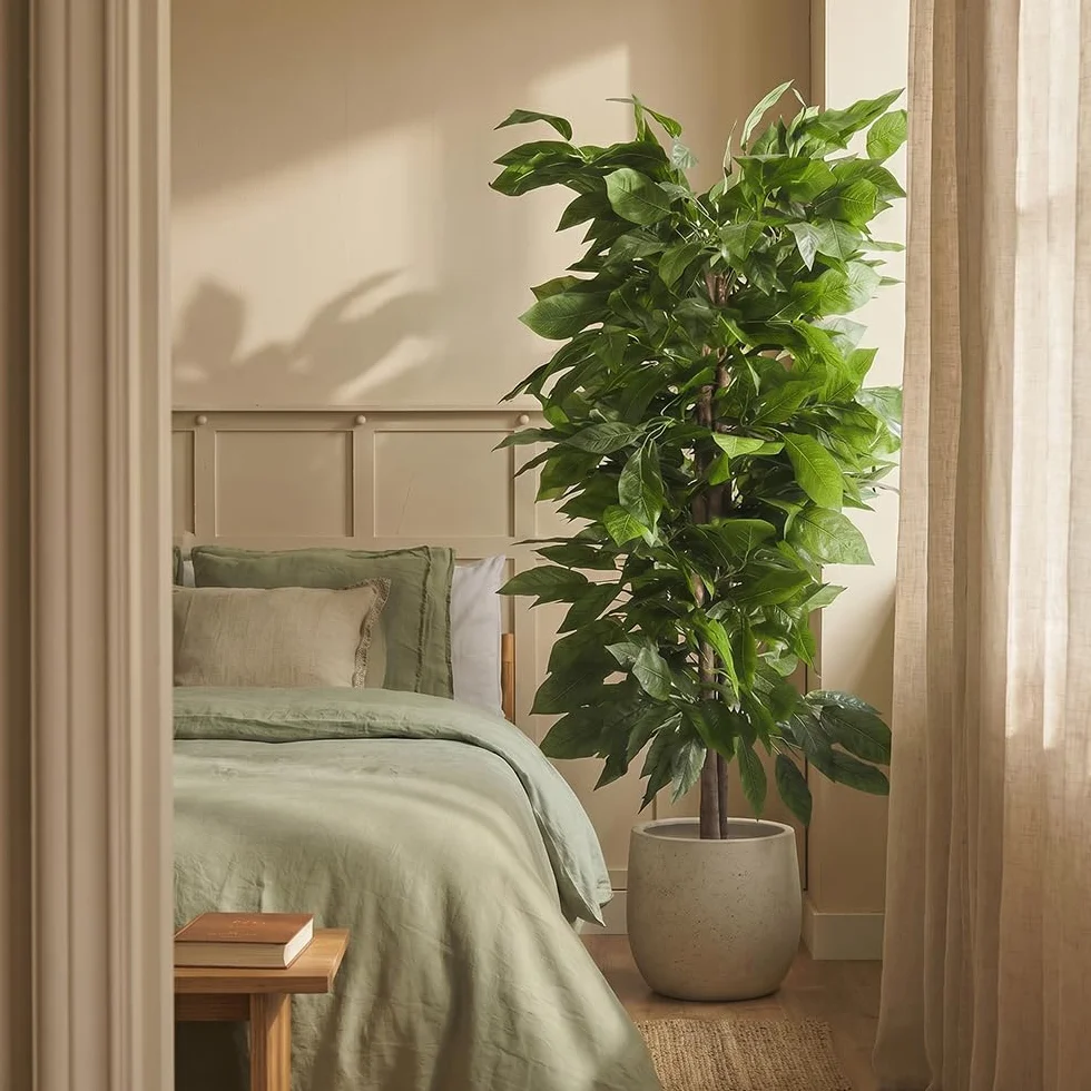 BLAINE Piante Finte da Interno Albero di Mango 150 cm Aspetto Iperrealistico per Decorazione Casa e Ufficio Senza Manutenzione