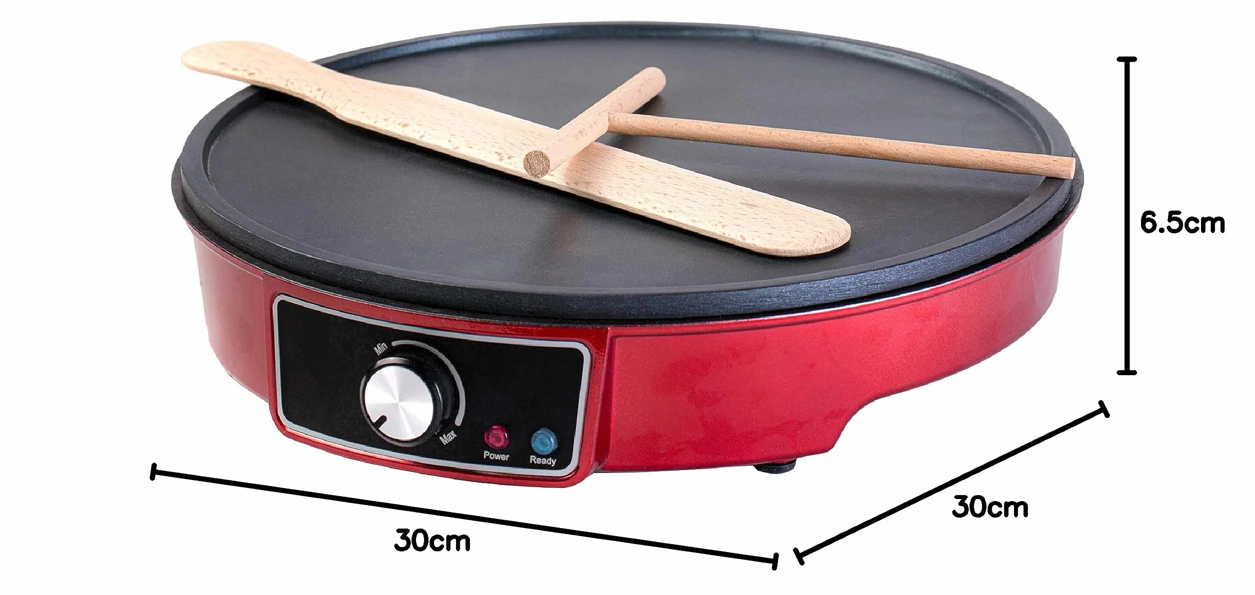 Gadgy Crepiera Elettrica 1000W – Piastra per Crepes e Pancake Maker con Temperatura Regolabile e Spatola Inclusa