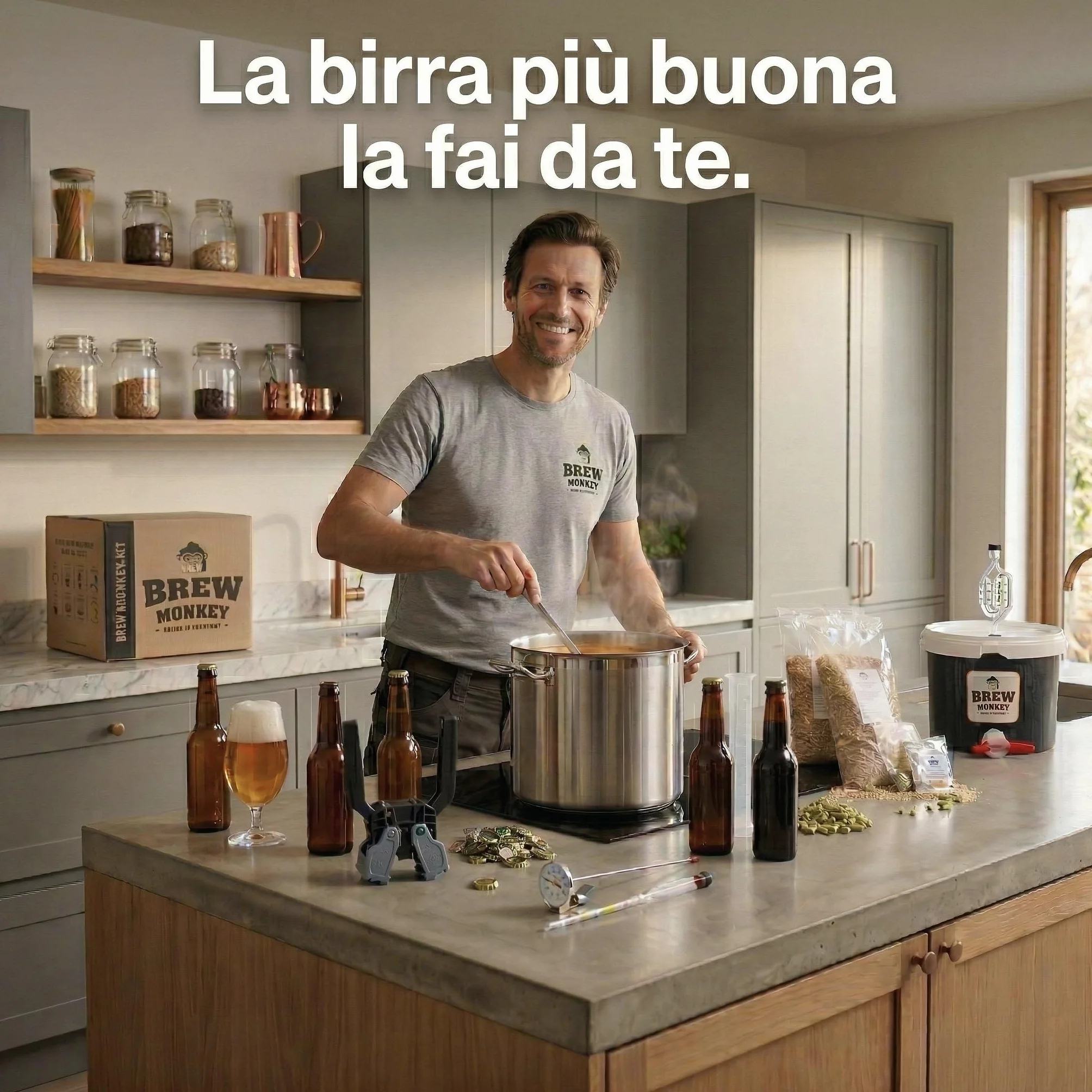 Brew Monkey® Kit Per Fare La Birra Bionda 5 L 6,4% VOL. Produzione Di Birra A Casa