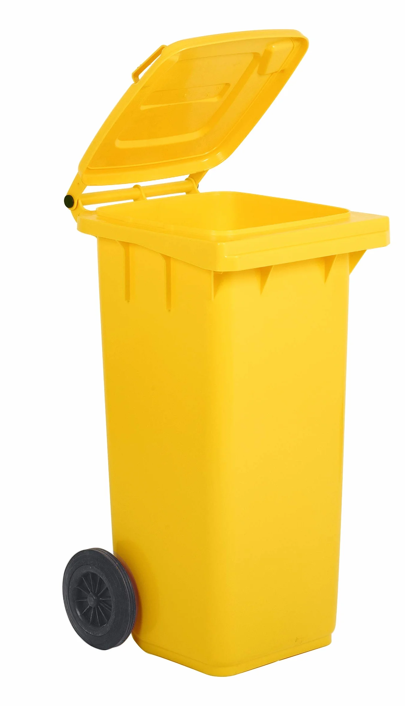 Mobil Plastic - Bidone Raccolta Differenziata 120 Litri con Coperchio e Ruote per Uso Esterno | Colore Giallo | Plastica Resistente | Certificato UNI EN 840